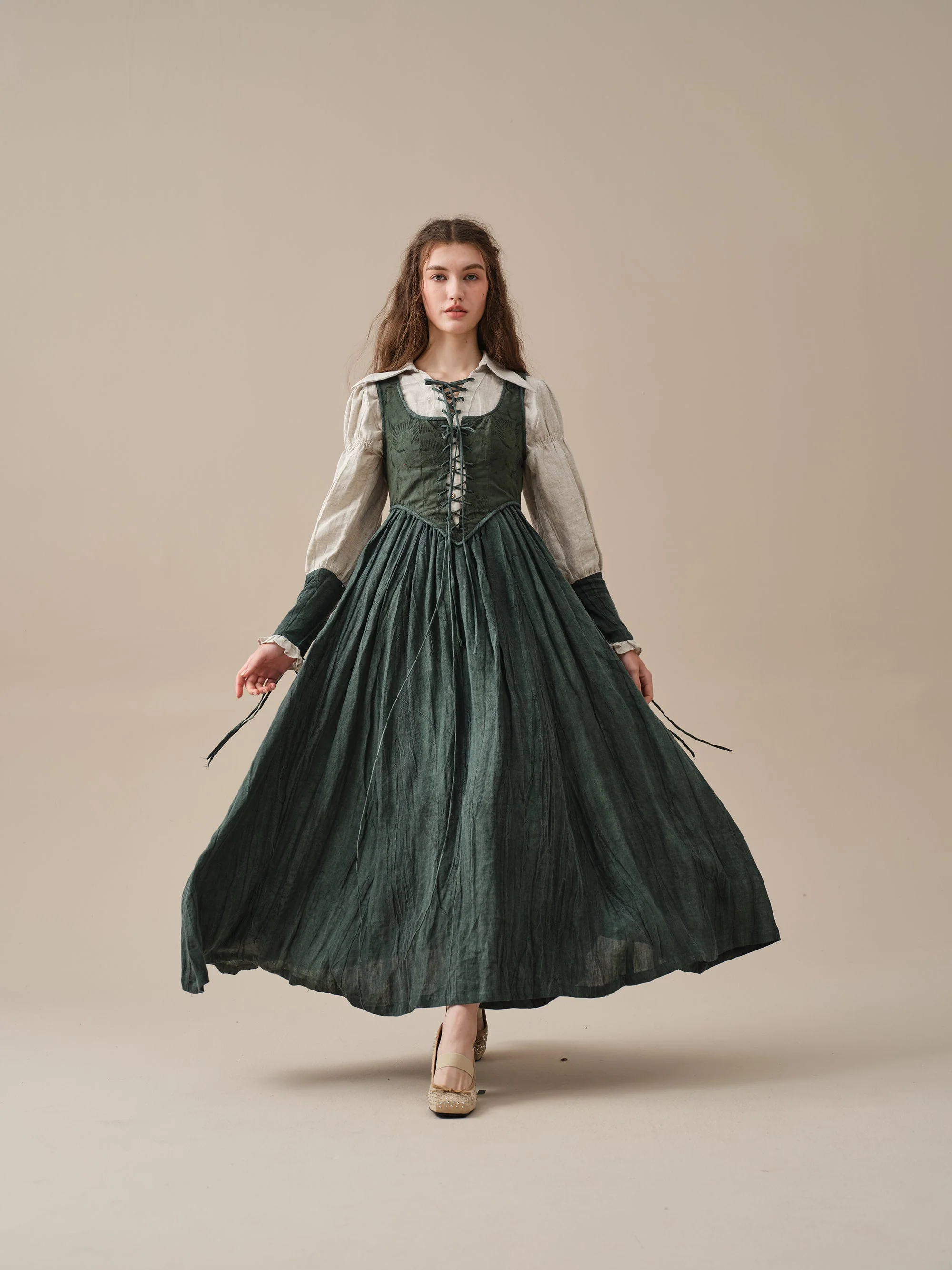 SARAH 17 | LACE-UP LINEN SHIRT - Image 25