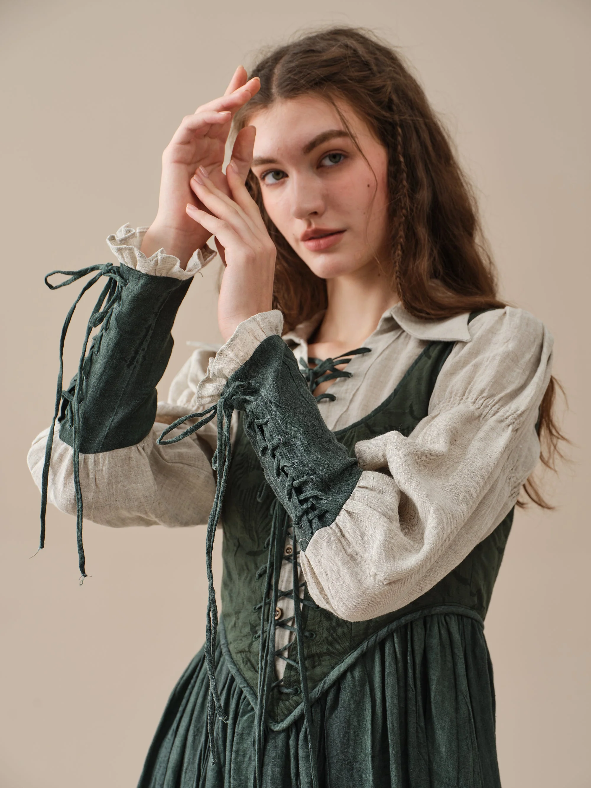 SARAH 17 | LACE-UP LINEN SHIRT - Image 27