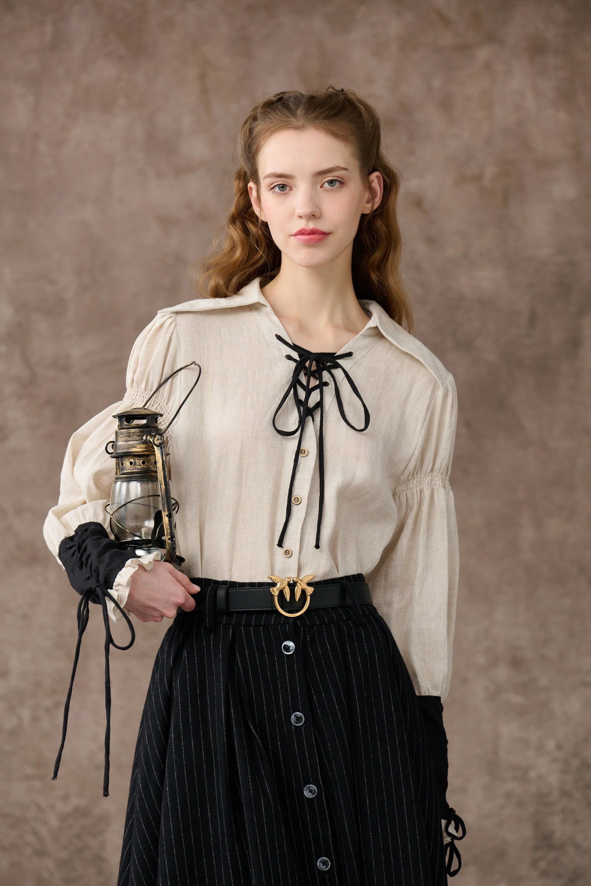 SARAH 17 | LACE-UP LINEN SHIRT - Image 5