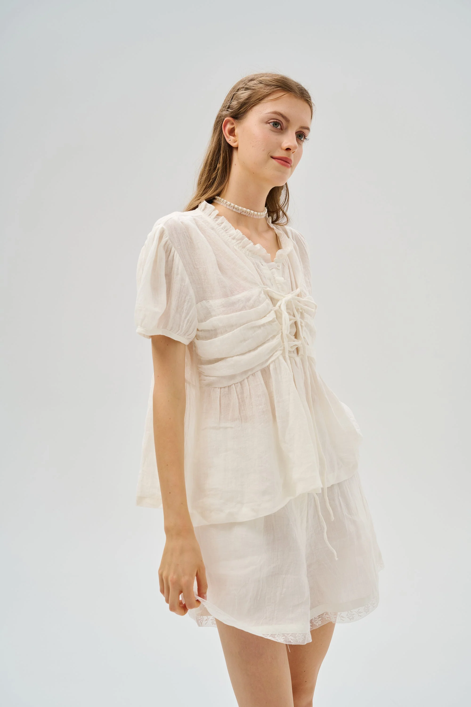 Canna 34 | 100% Linen Short with lace - Image 10