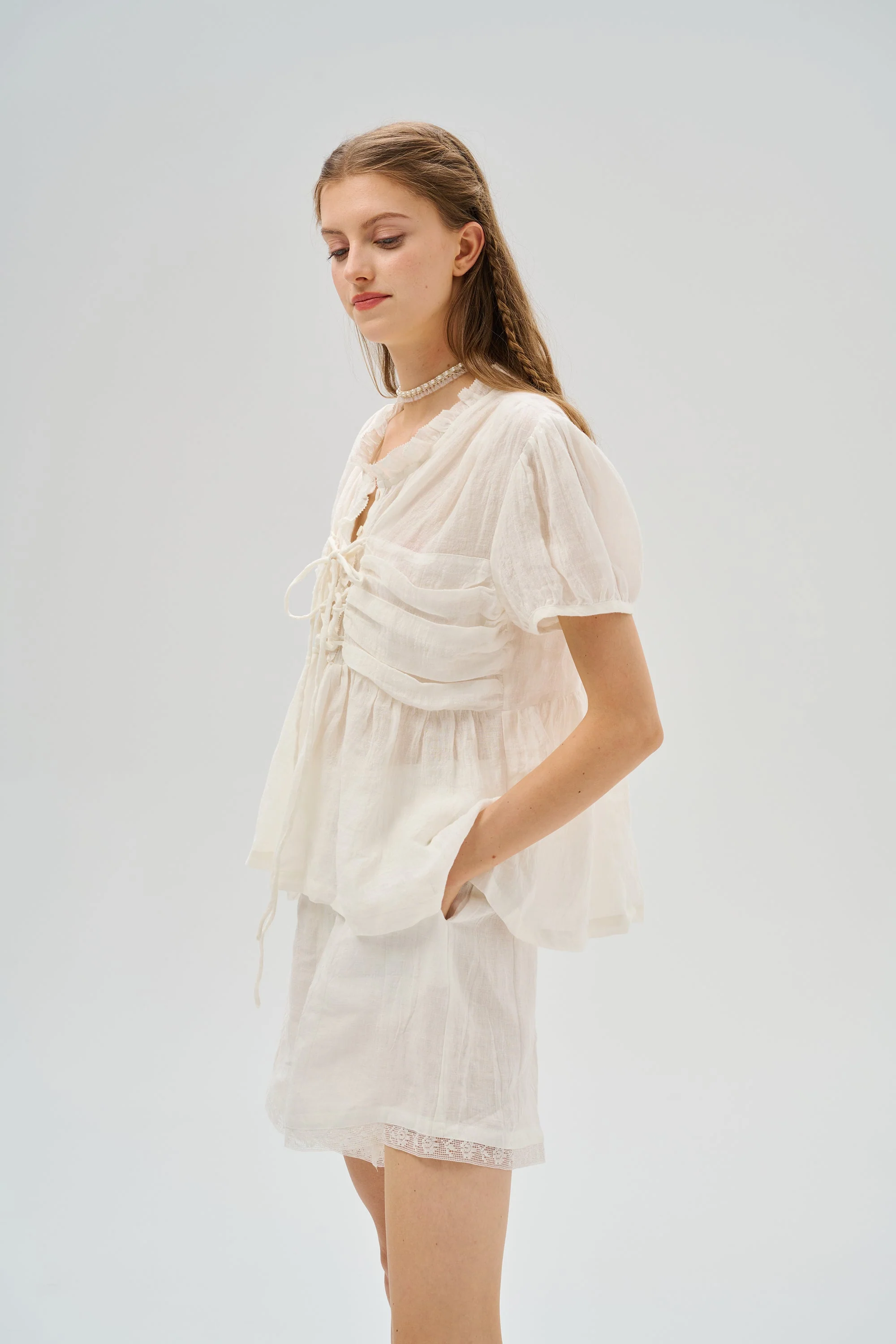 Canna 34 | 100% Linen Short with lace - Image 16