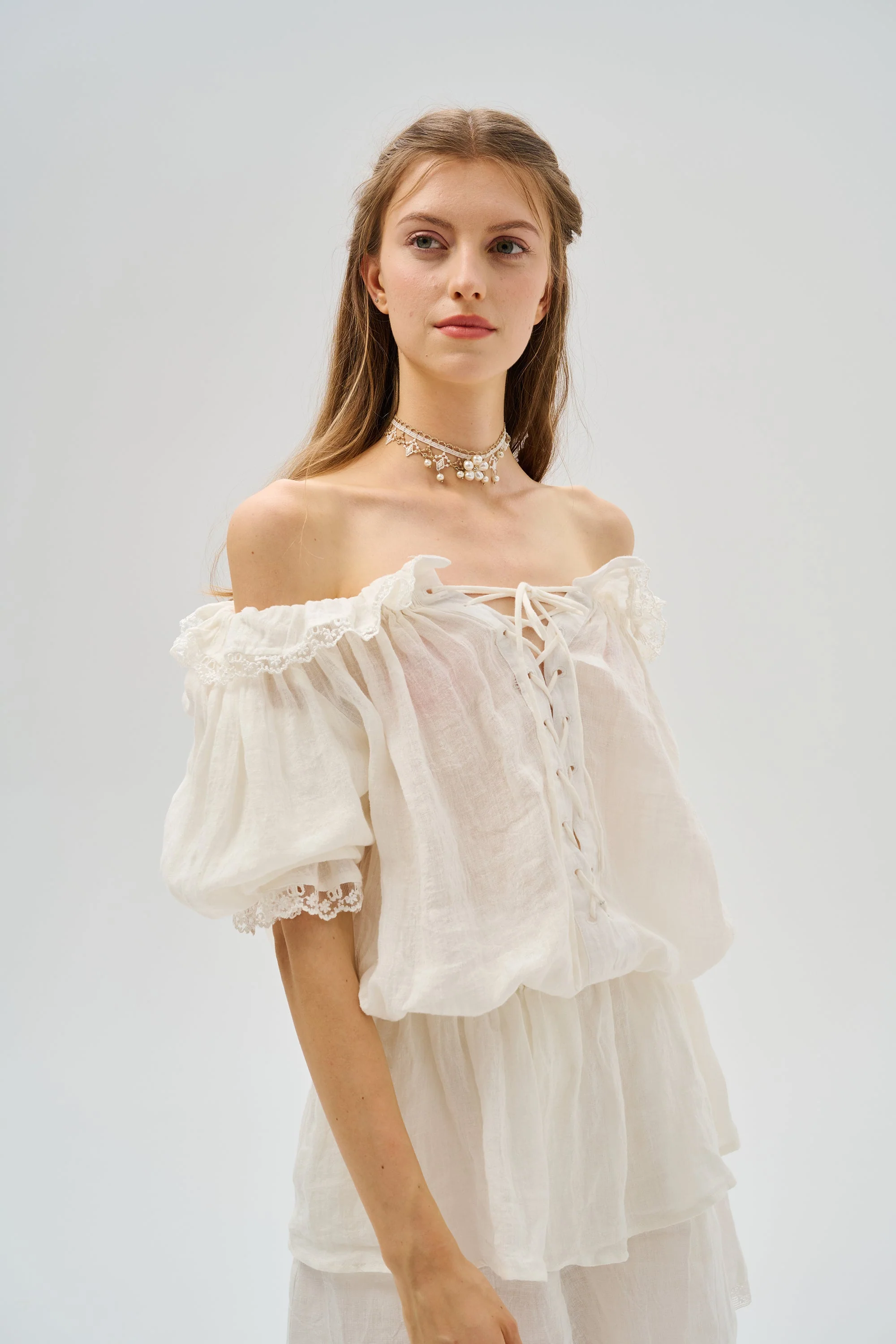 Canna 34 | 100% Linen Short with lace - Image 19
