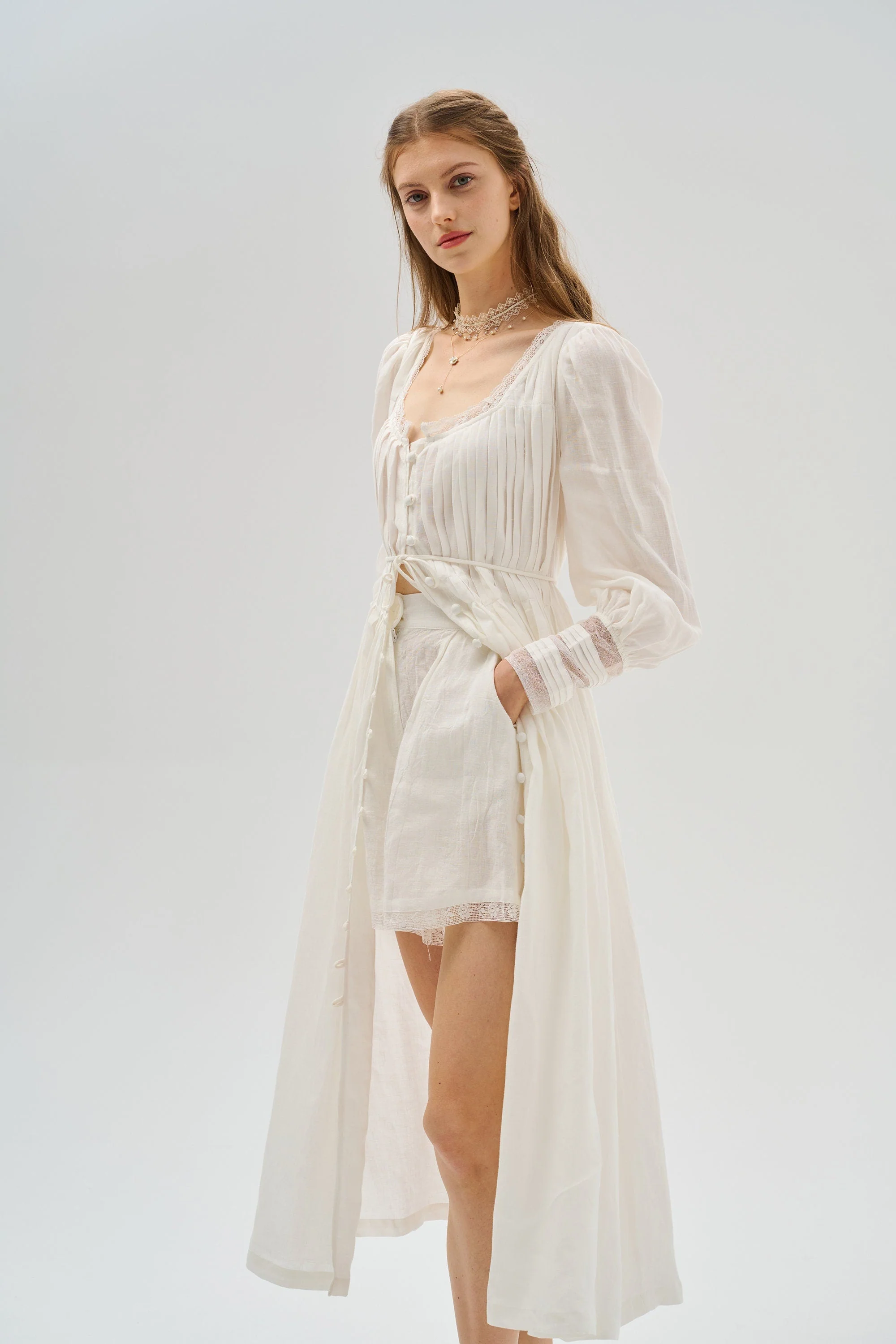 Canna 34 | 100% Linen Short with lace - Image 2