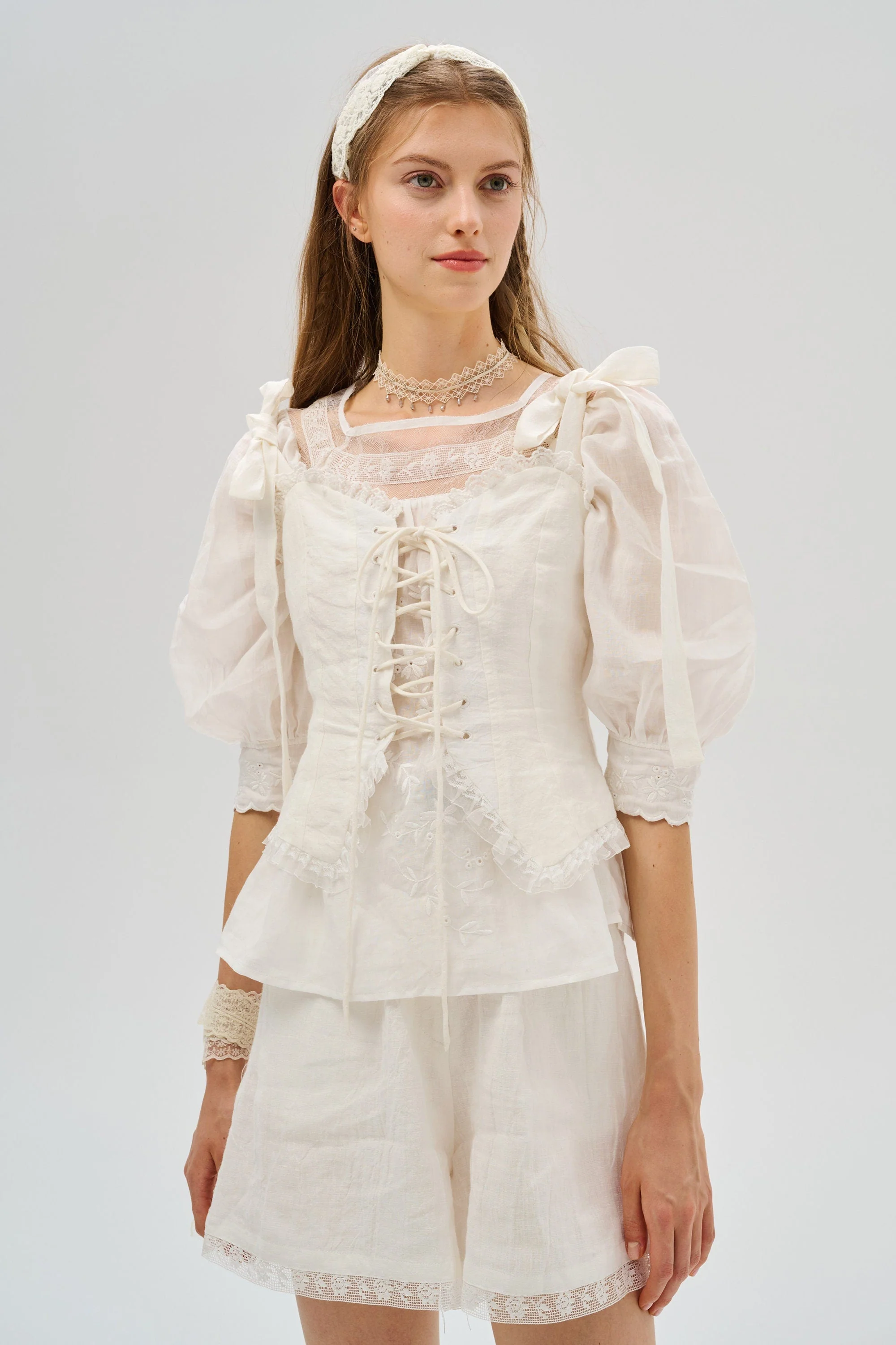 Canna 34 | 100% Linen Short with lace - Image 3
