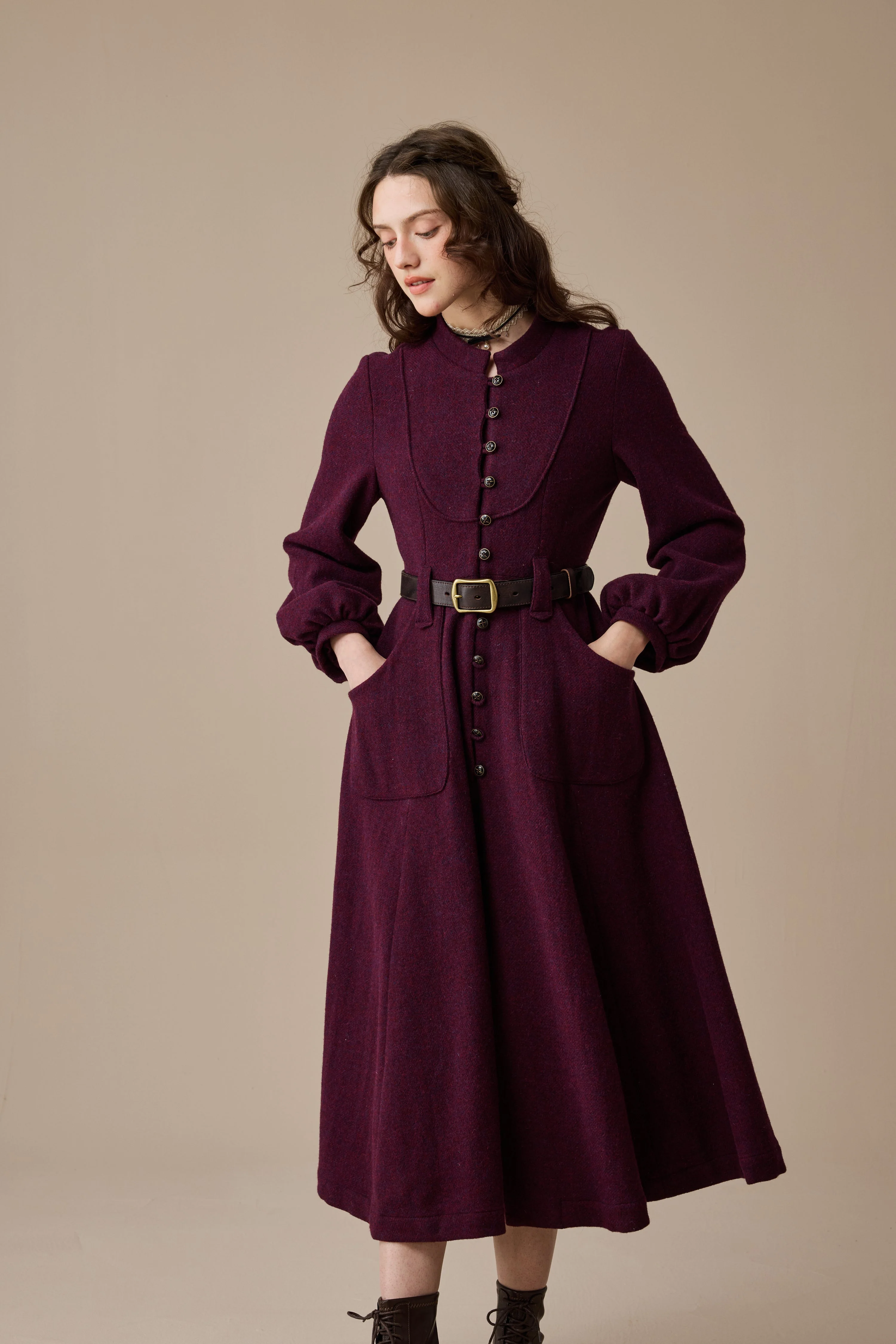 Margaret 25|100% wool buttoned down coat - Image 10