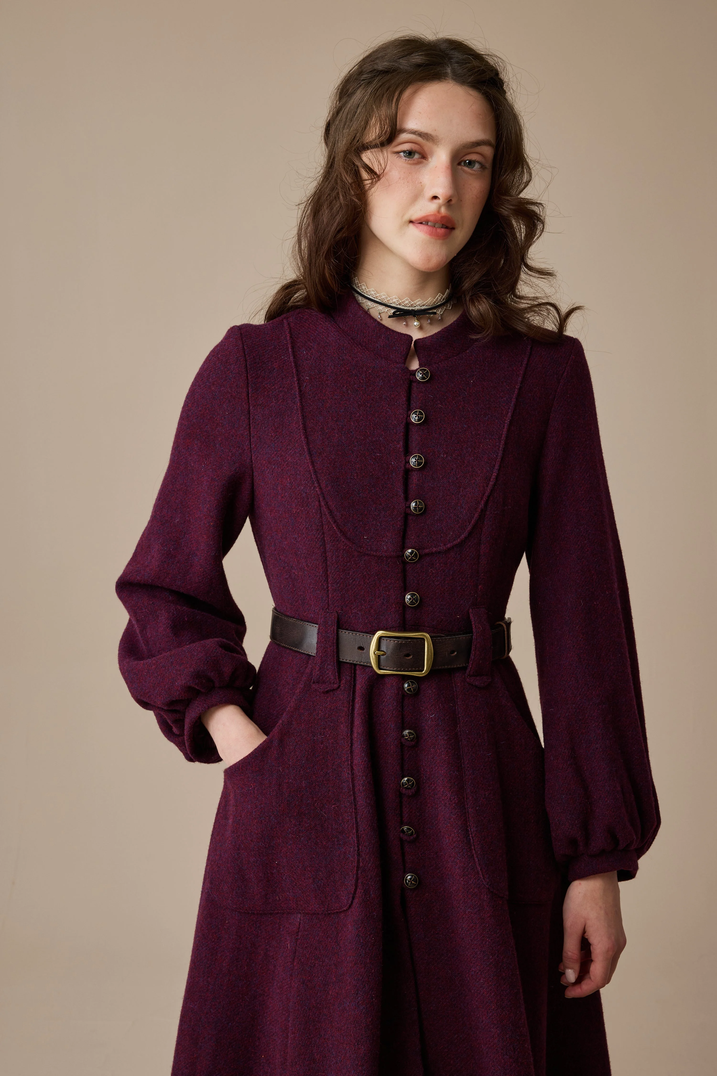 Margaret 25|100% wool buttoned down coat - Image 11