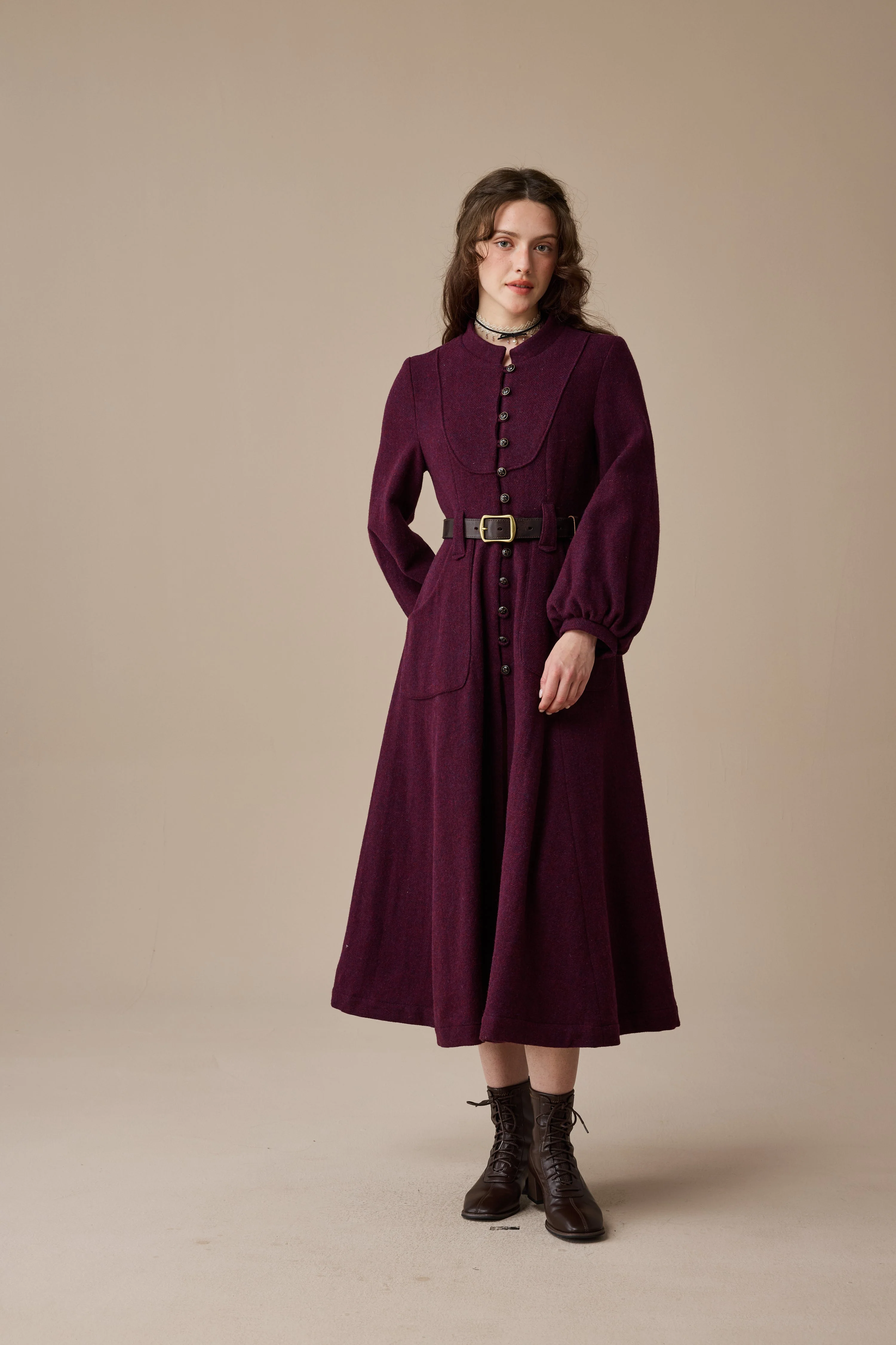 Margaret 25|100% wool buttoned down coat - Image 12