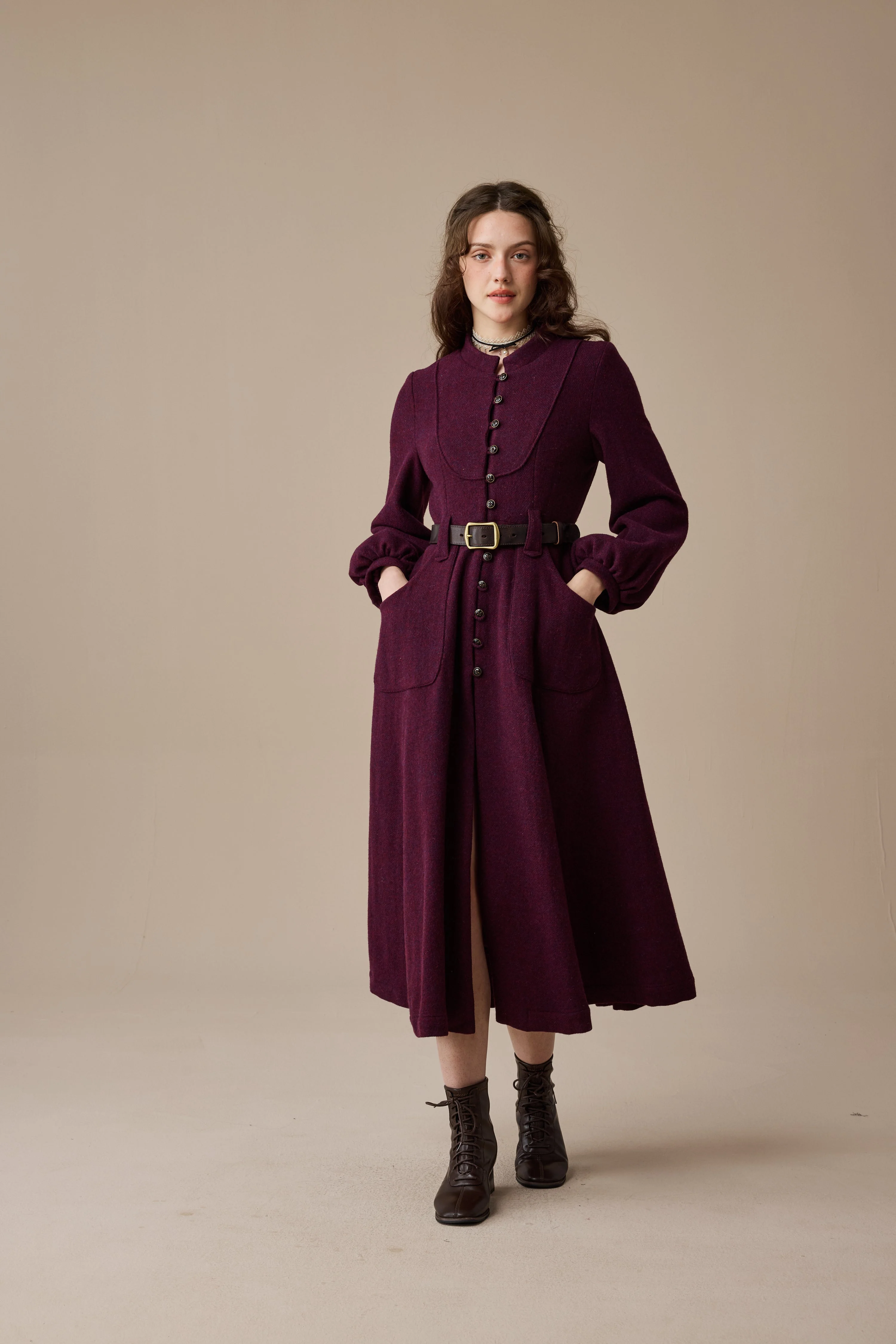 Margaret 25|100% wool buttoned down coat - Image 13