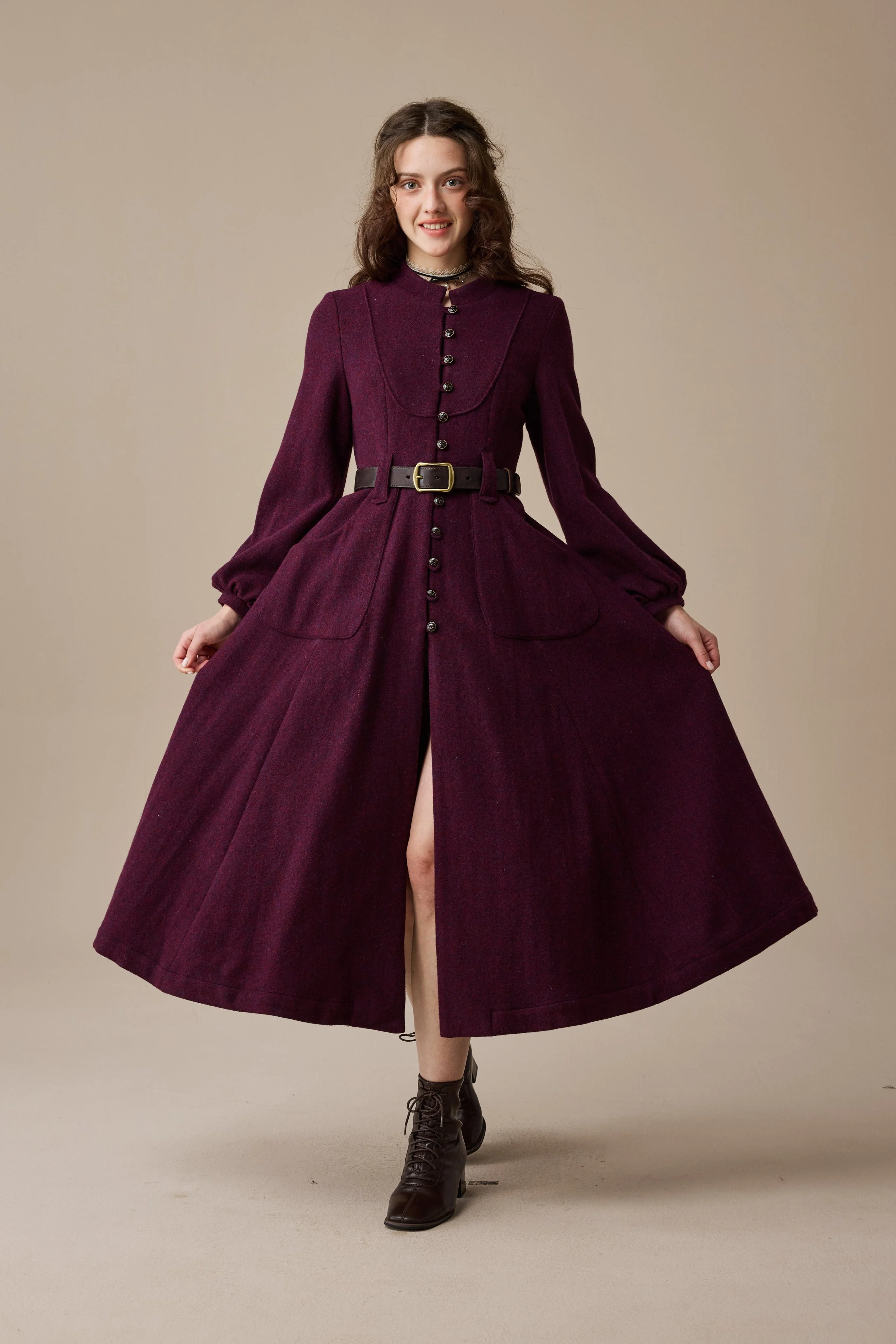 Margaret 25|100% wool buttoned down coat - Image 3