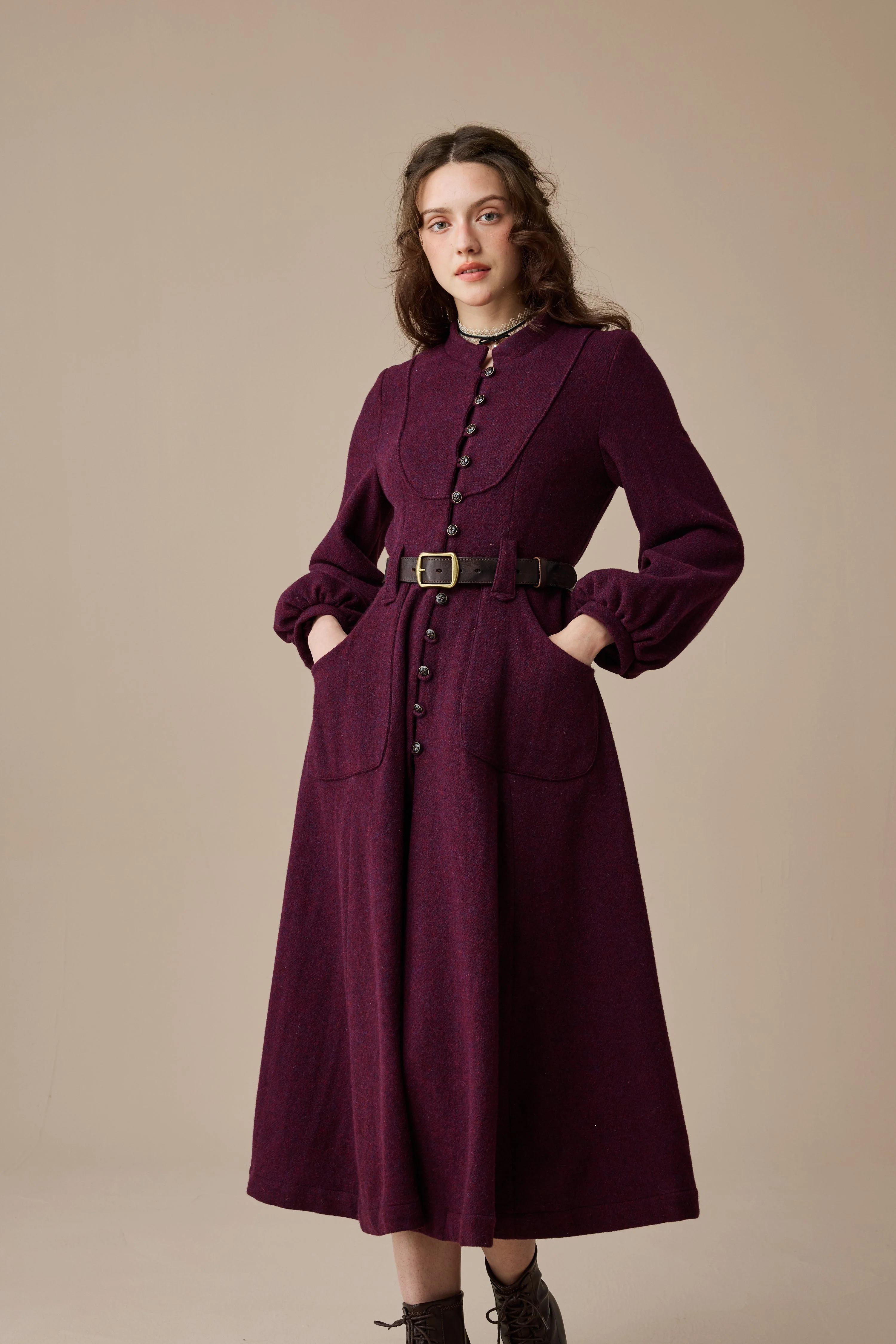 Margaret 25|100% wool buttoned down coat - Image 5