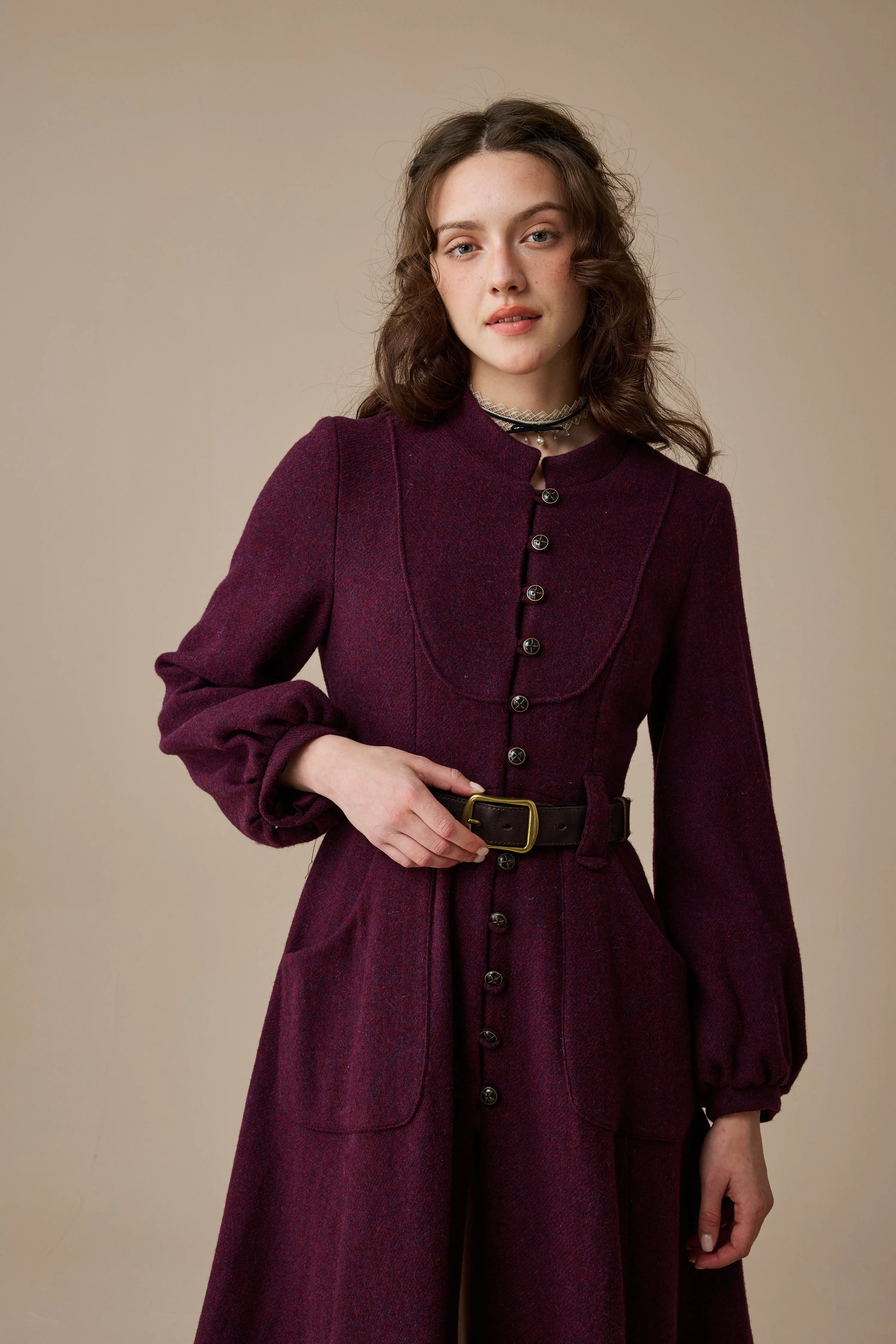 Margaret 25|100% wool buttoned down coat - Image 9