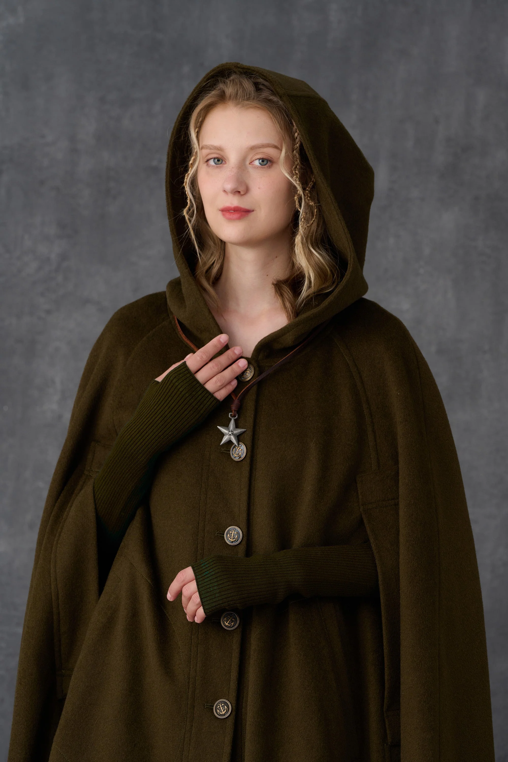 Parini 33 | Maxi Hooded wool cloak coat - Image 27