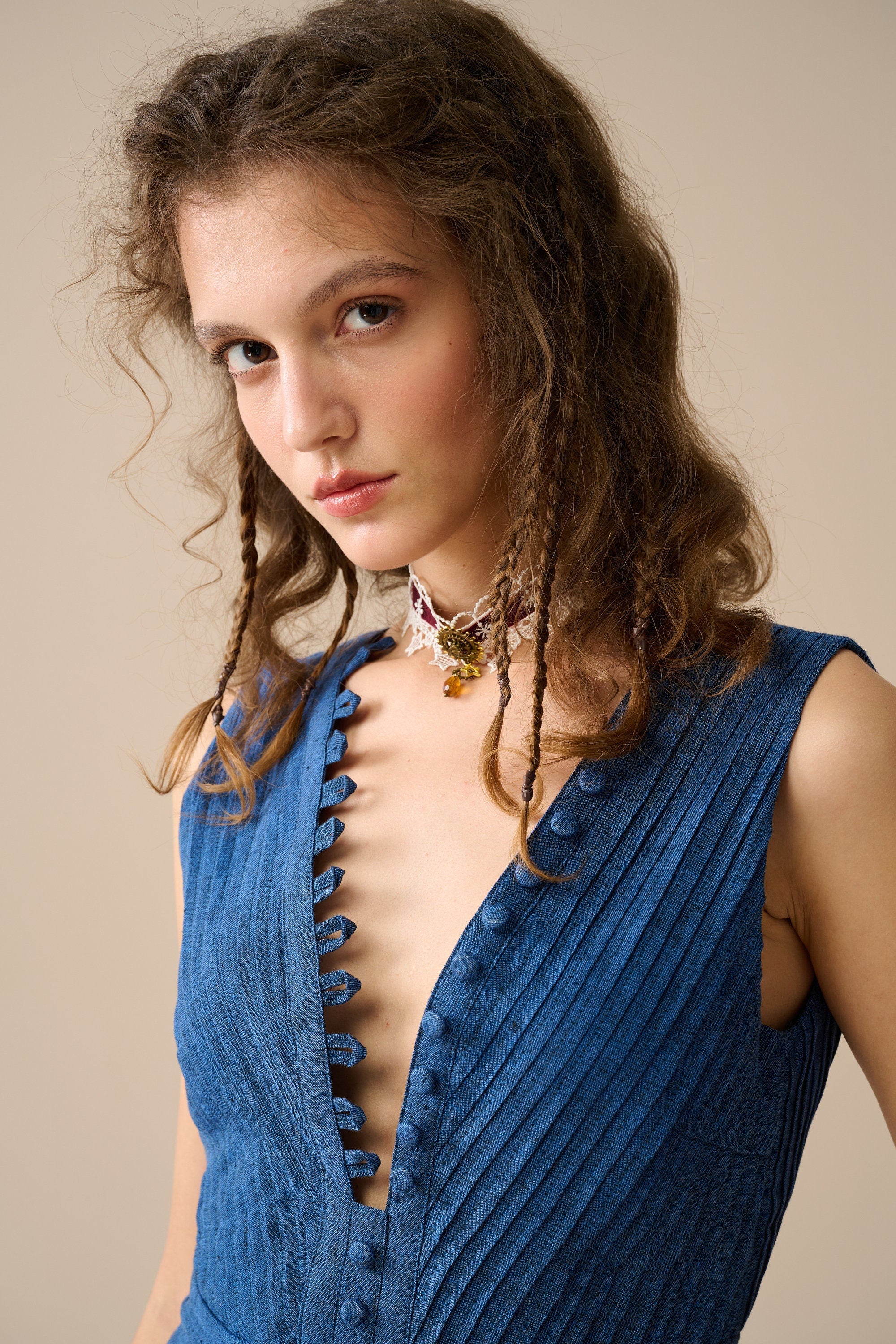 Rebecca 18 | Pleated Maxi Linen Dress - Image 9