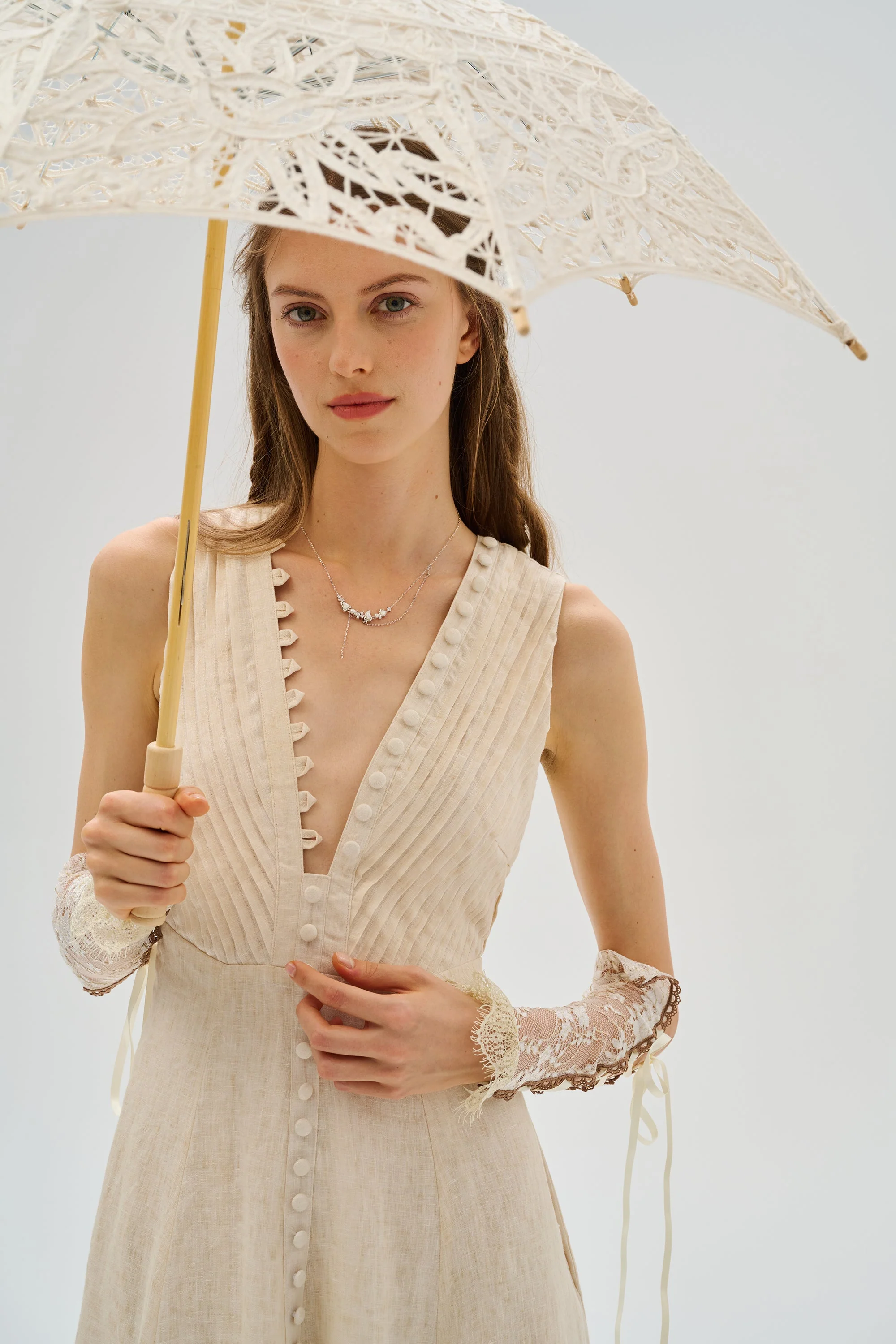 Rebecca 18 | Pleated Maxi Linen Dress - Image 21