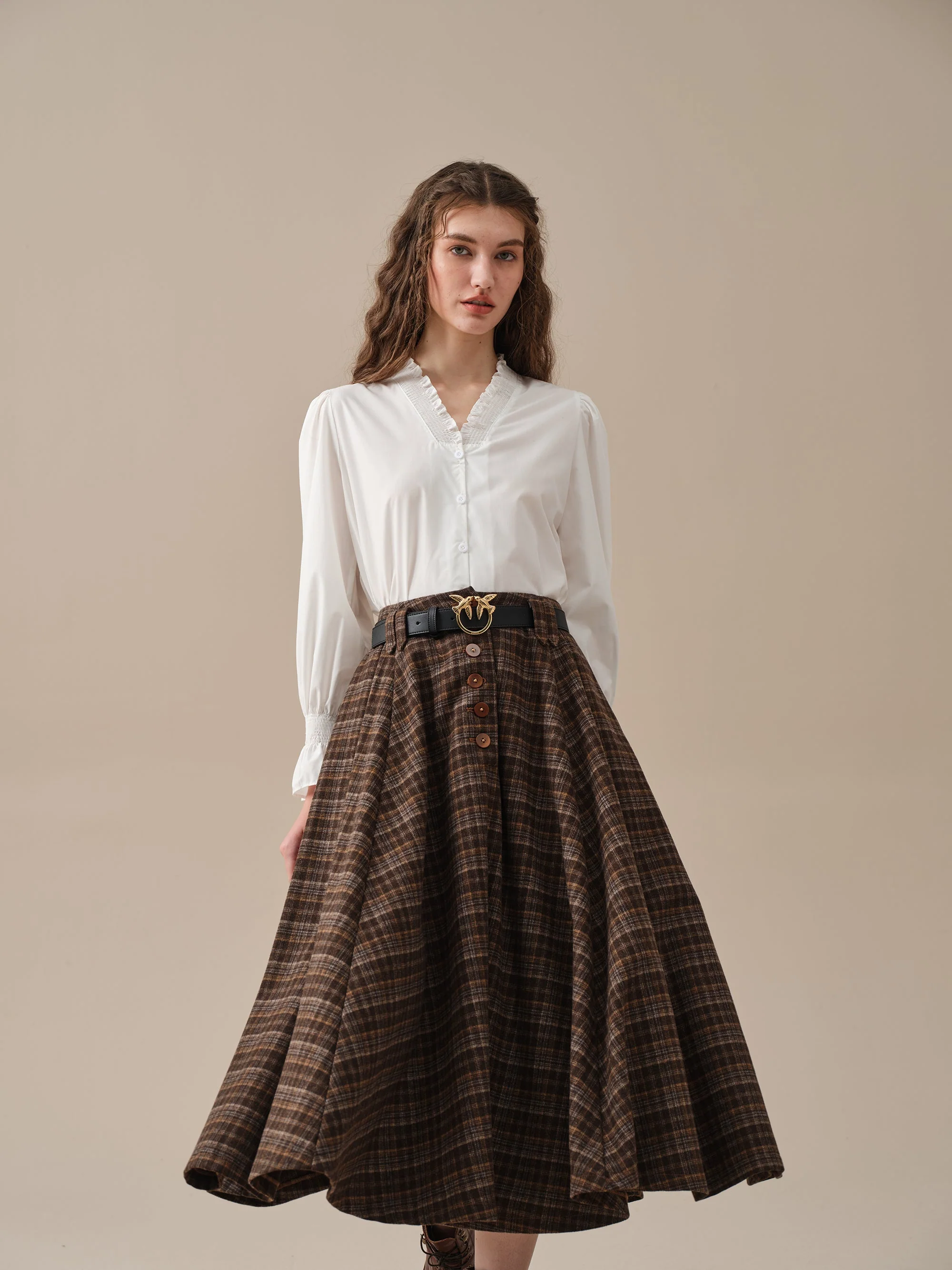Norma 16 | Front buttoned wool skirt - Image 11