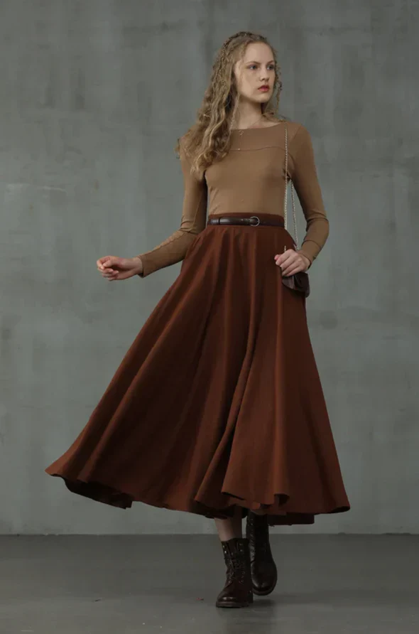The Soft Lawn 12 | Midi Wool Skirt - Image 12