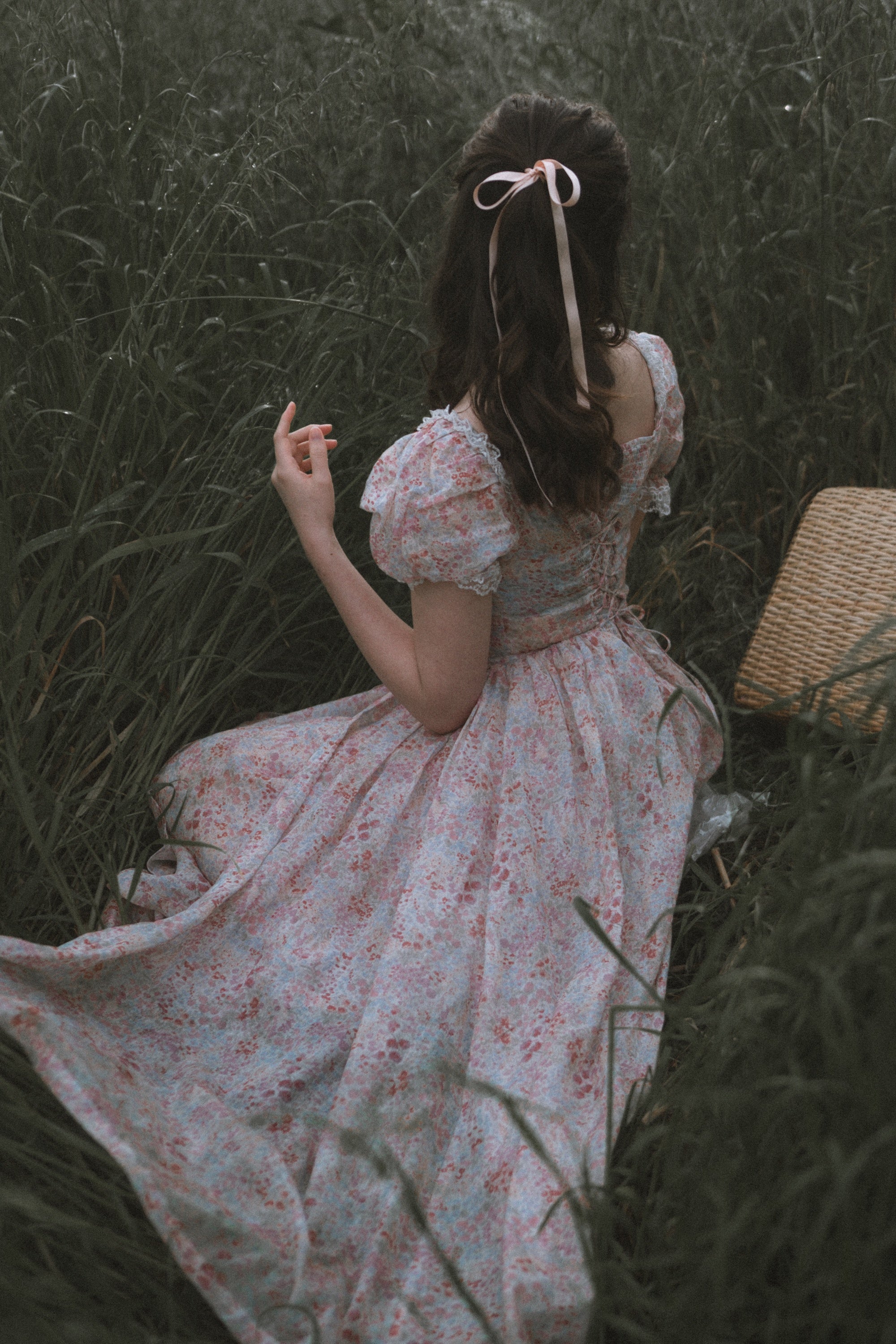 Monet Haze 26 | Fairy layered Linen Dress with pintucks - Image 11