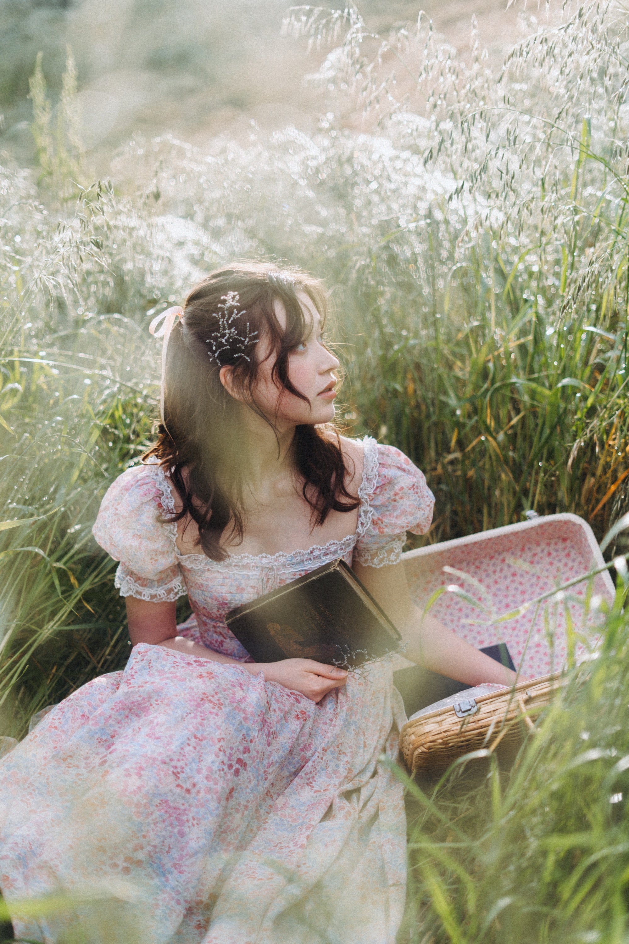 Monet Haze 26 | Fairy layered Linen Dress with pintucks - Image 13