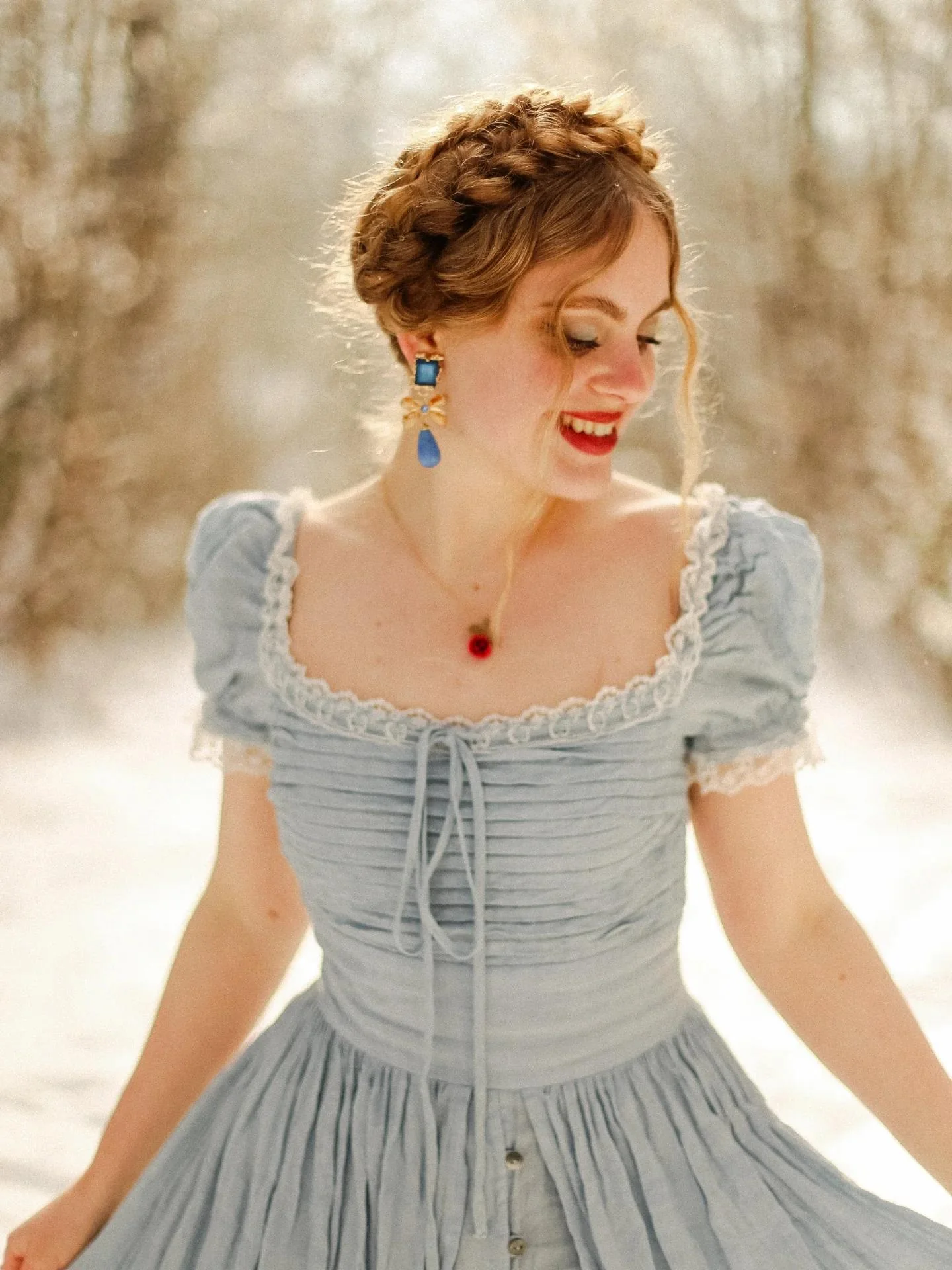 Monet Haze 26 | Fairy layered Linen Dress with pintucks - Image 8