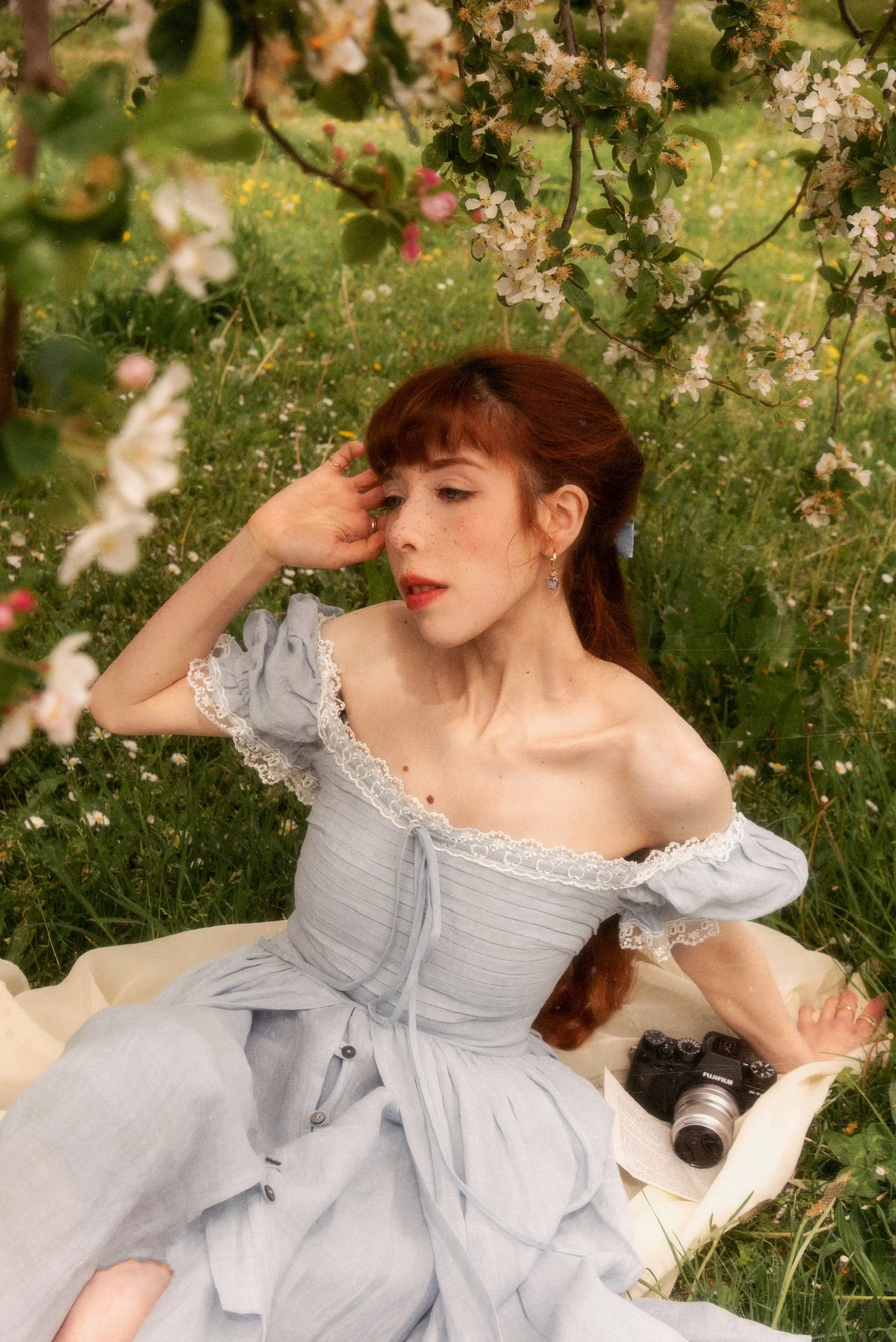 Monet Haze 26 | Fairy layered Linen Dress with pintucks - Image 15
