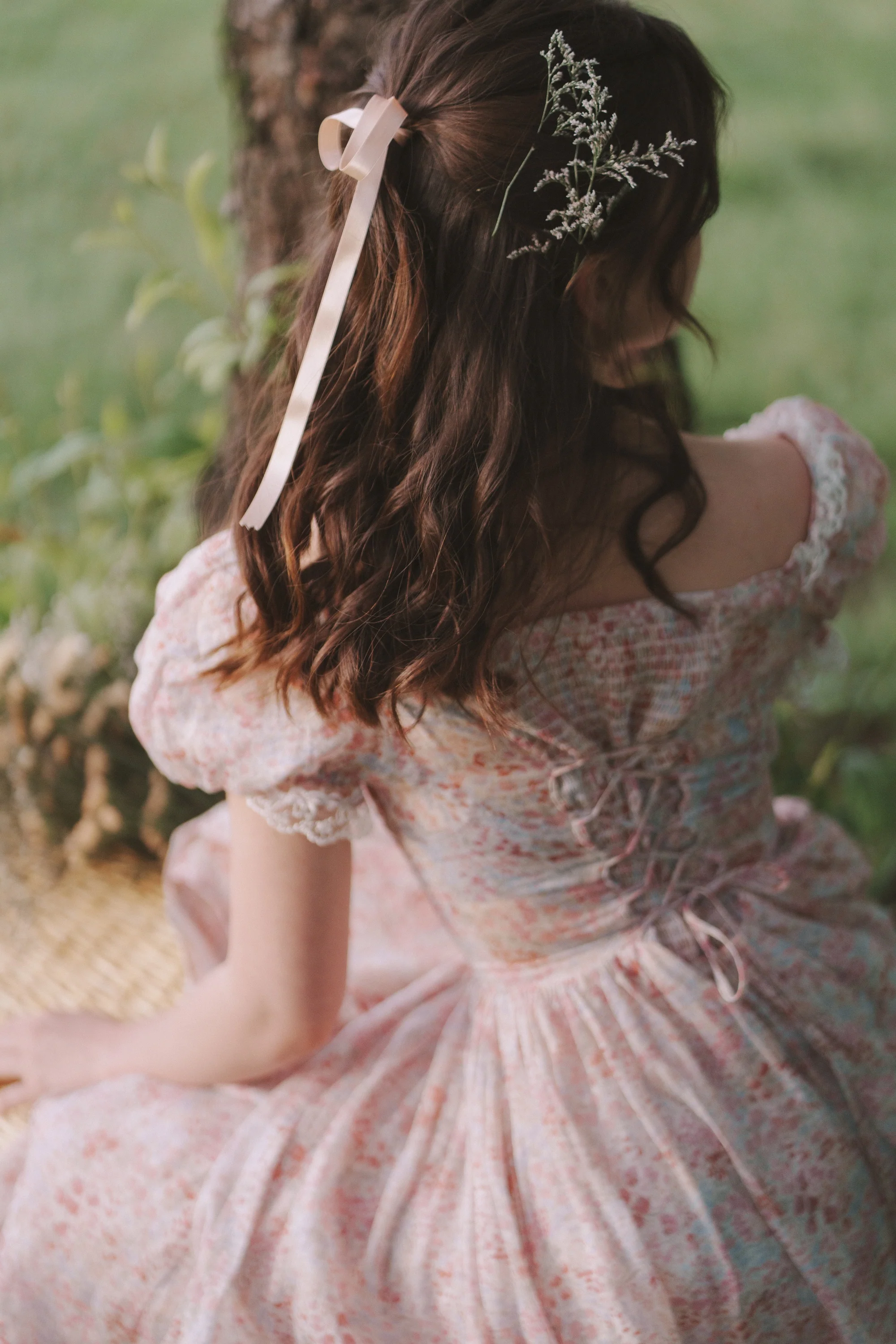 Monet Haze 26 | Fairy layered Linen Dress with pintucks - Image 6