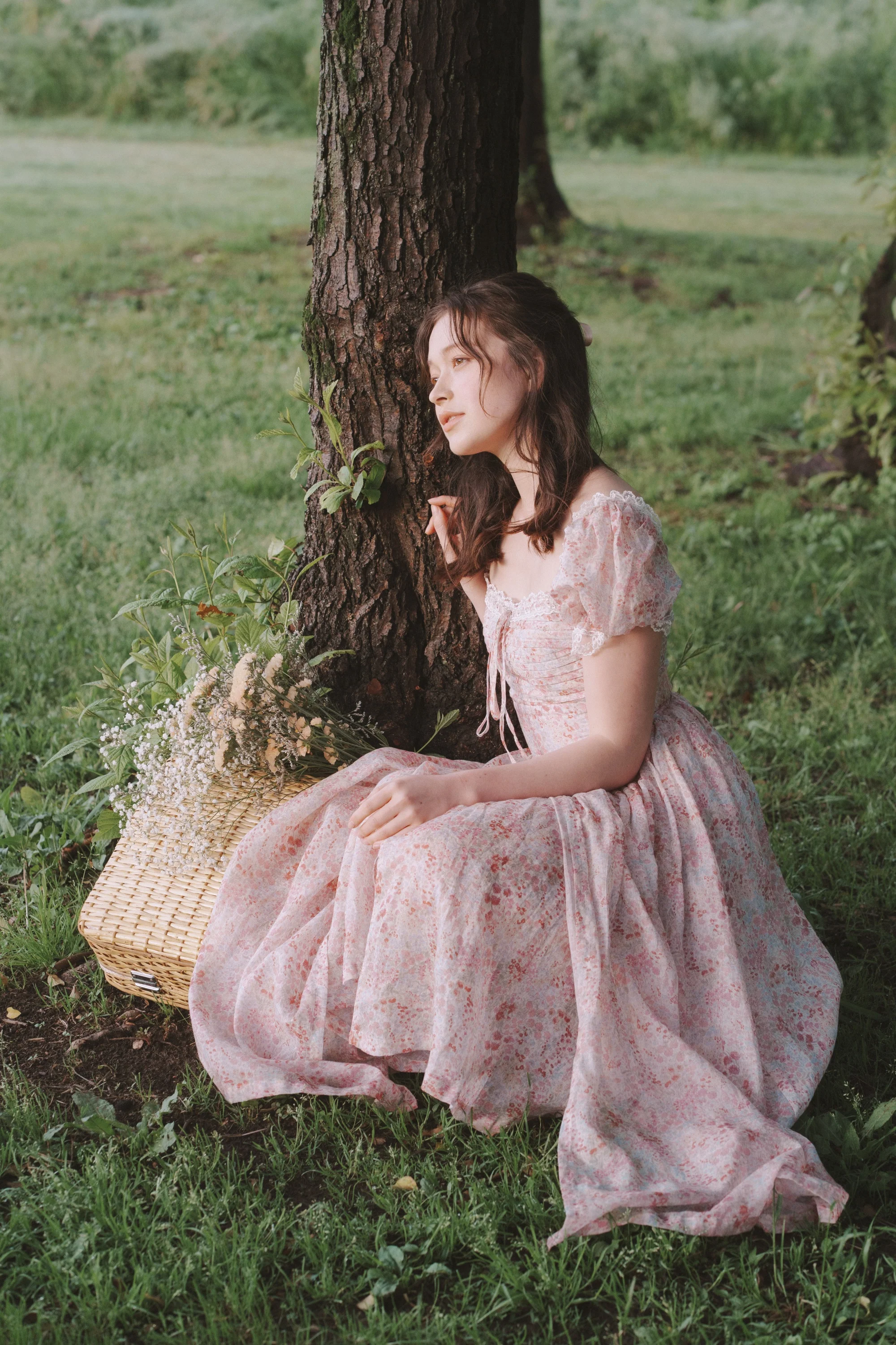 Monet Haze 26 | Fairy layered Linen Dress with pintucks - Image 7