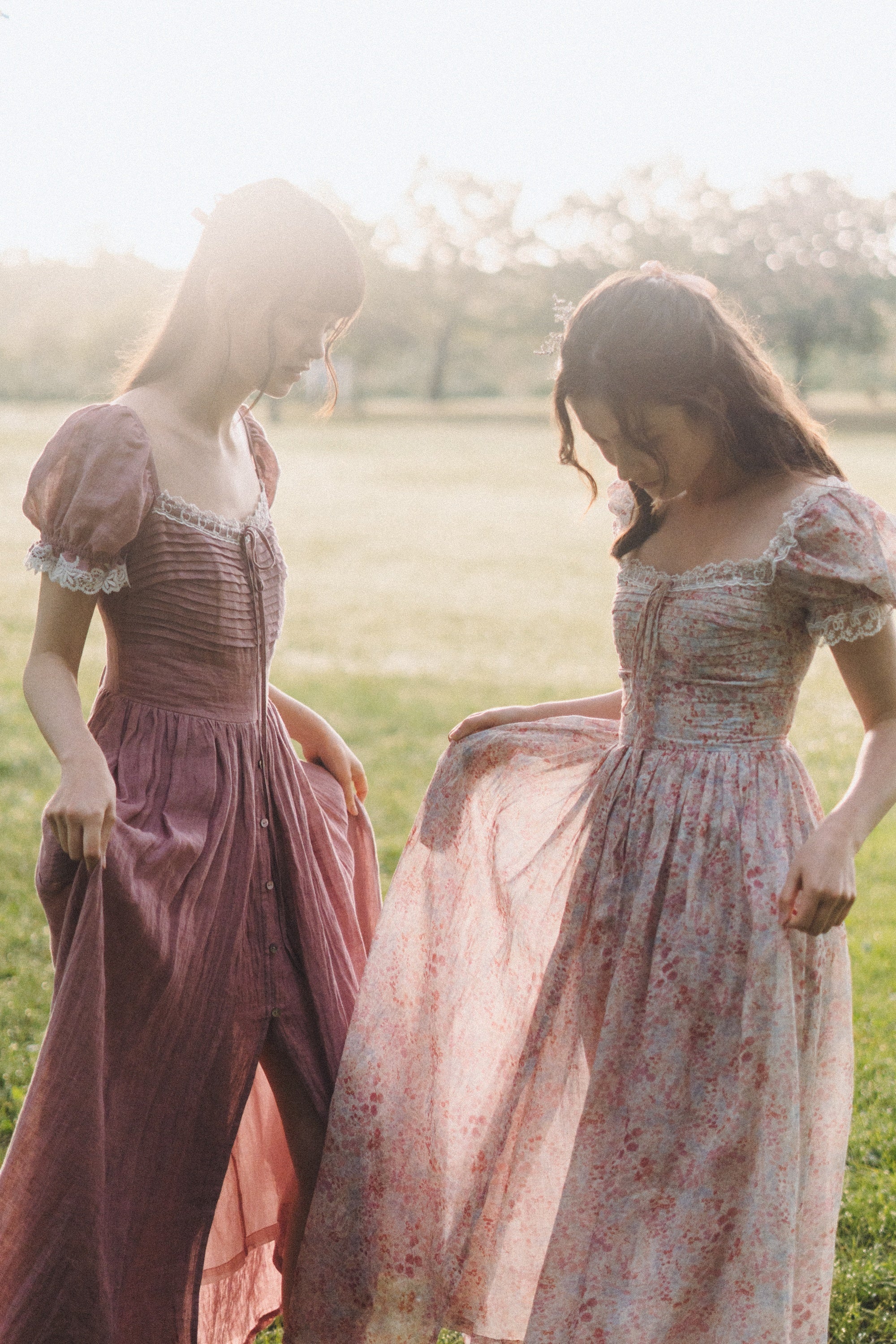 Monet Haze 26 | Fairy layered Linen Dress with pintucks - Image 9