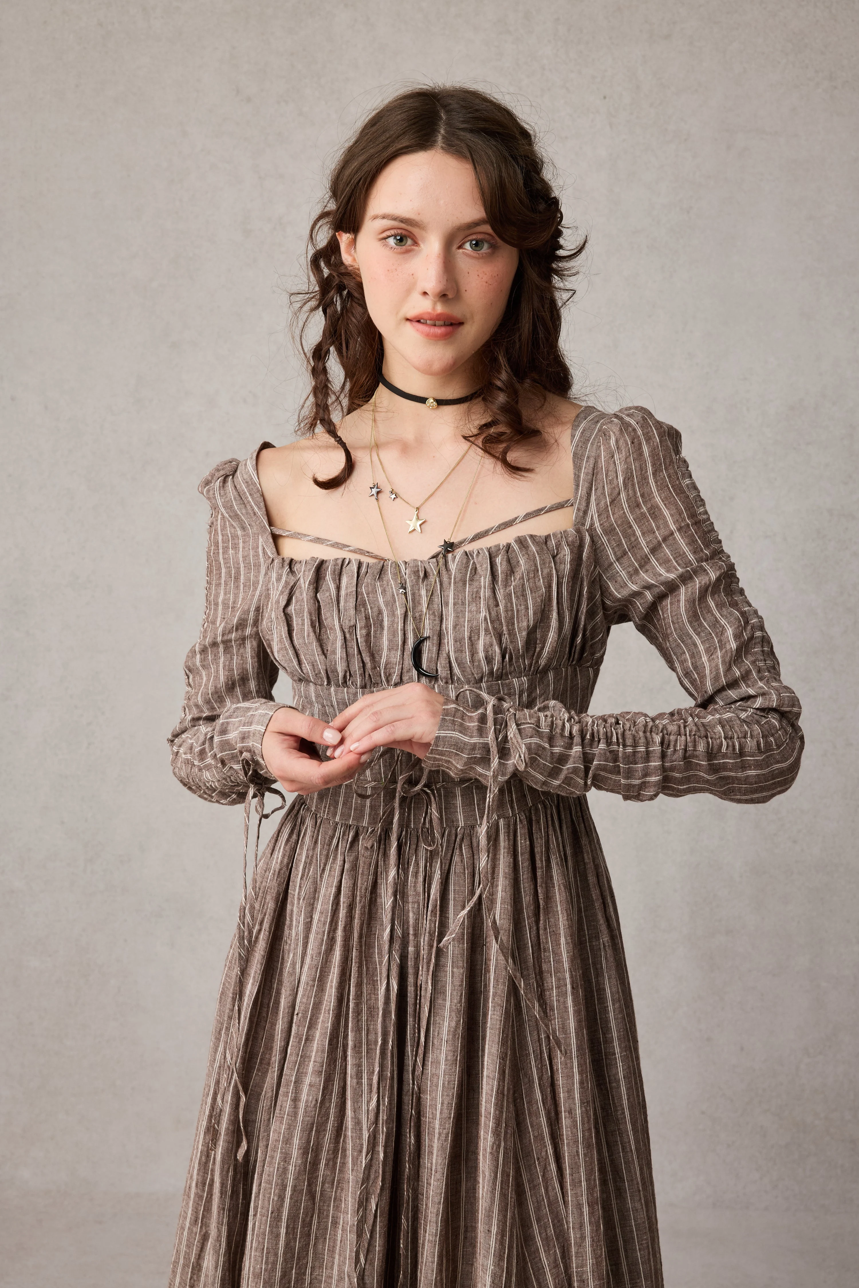 Monette 27 | Corset Linen Dress - Image 36
