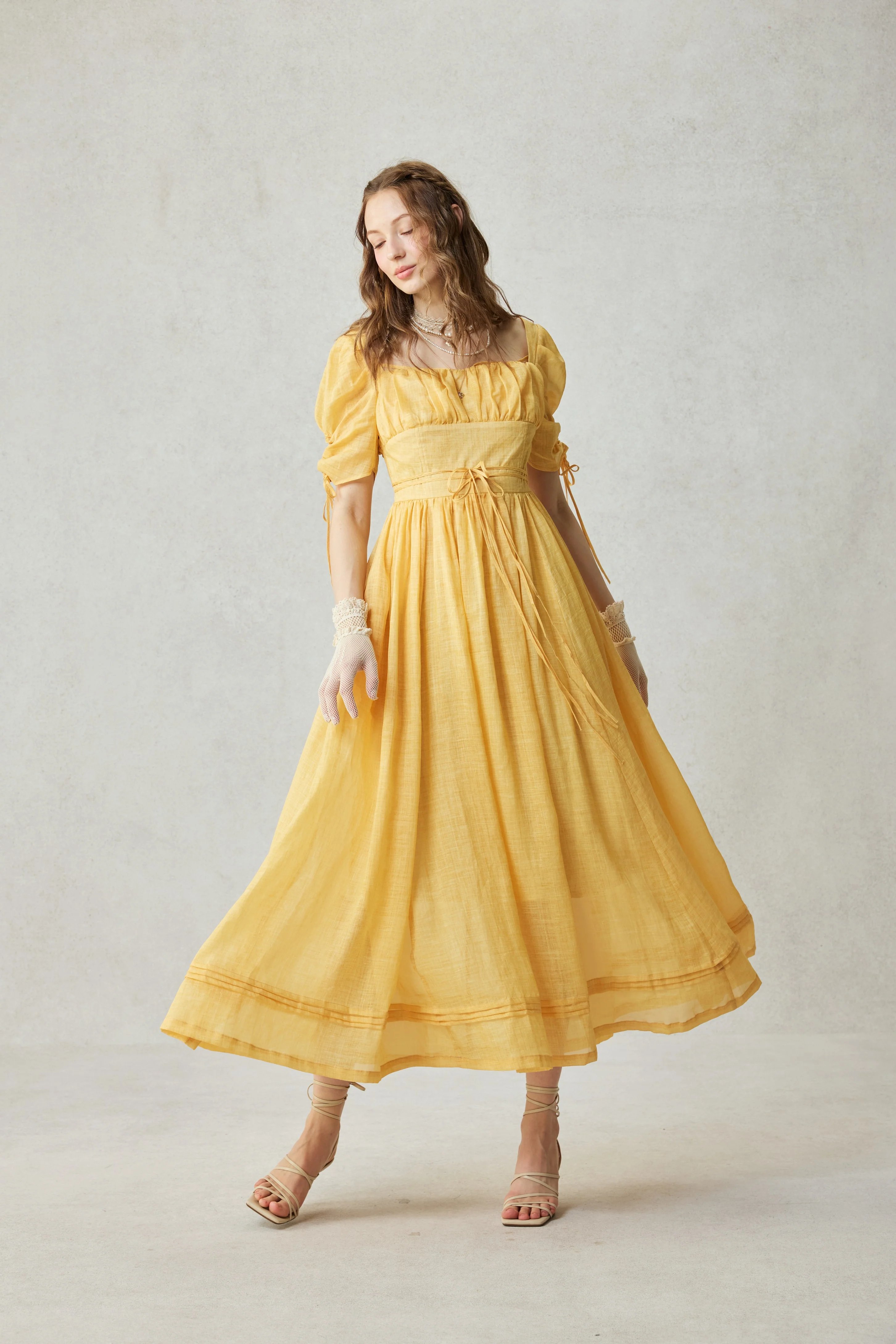 Monette 27 | Corset Linen Dress - Image 8