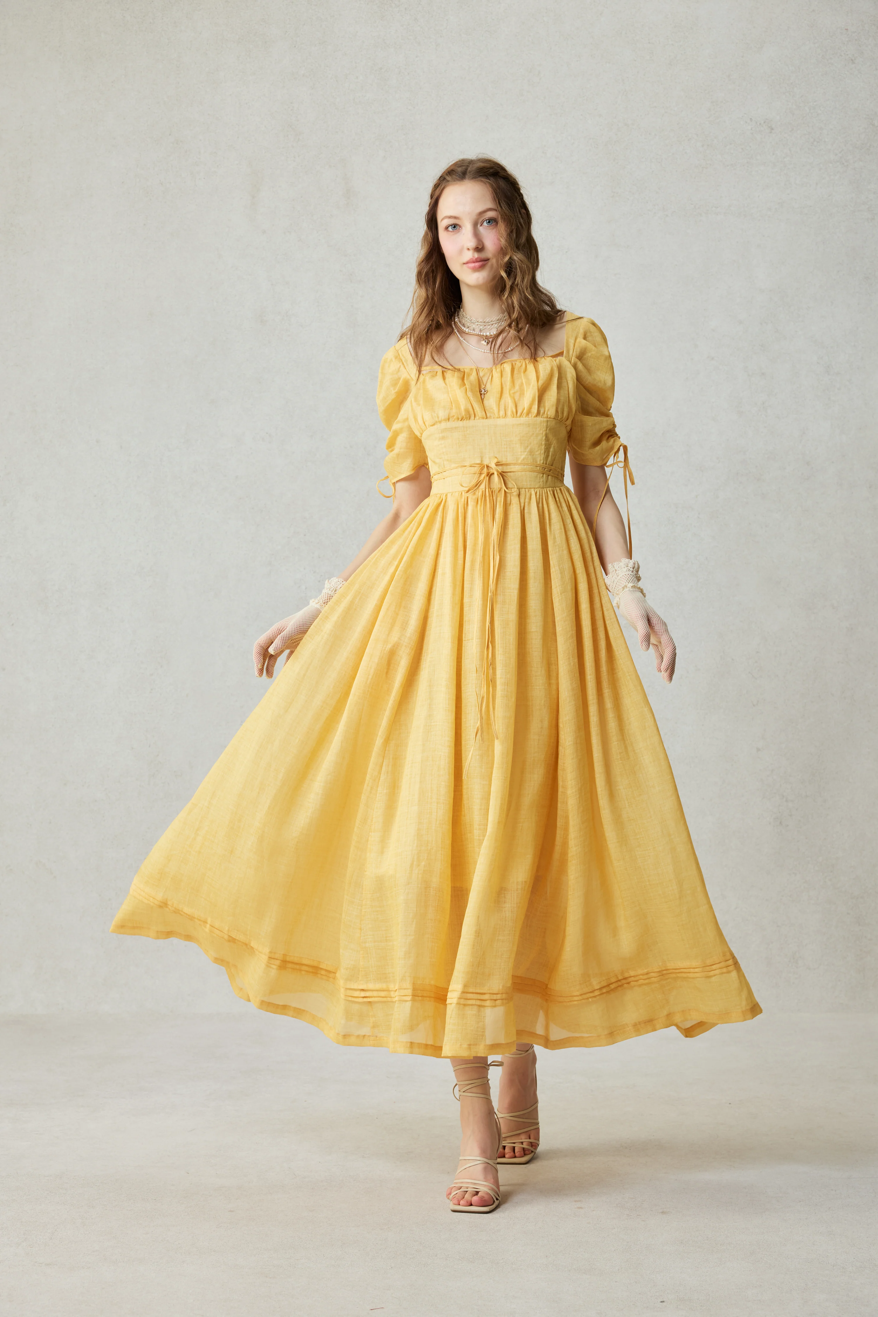 Monette 27 | Corset Linen Dress - Image 11