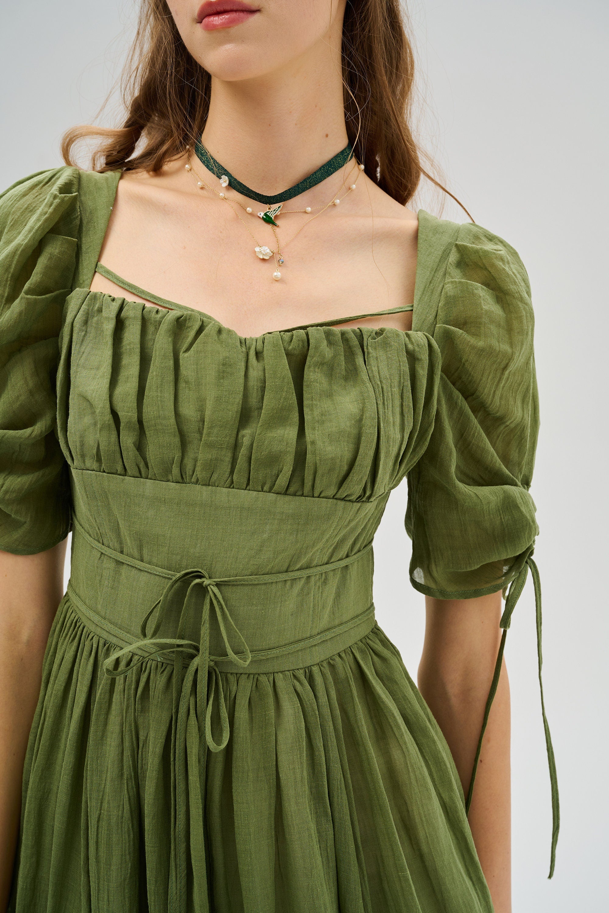 Monette 27 | Corset Linen Dress - Image 15
