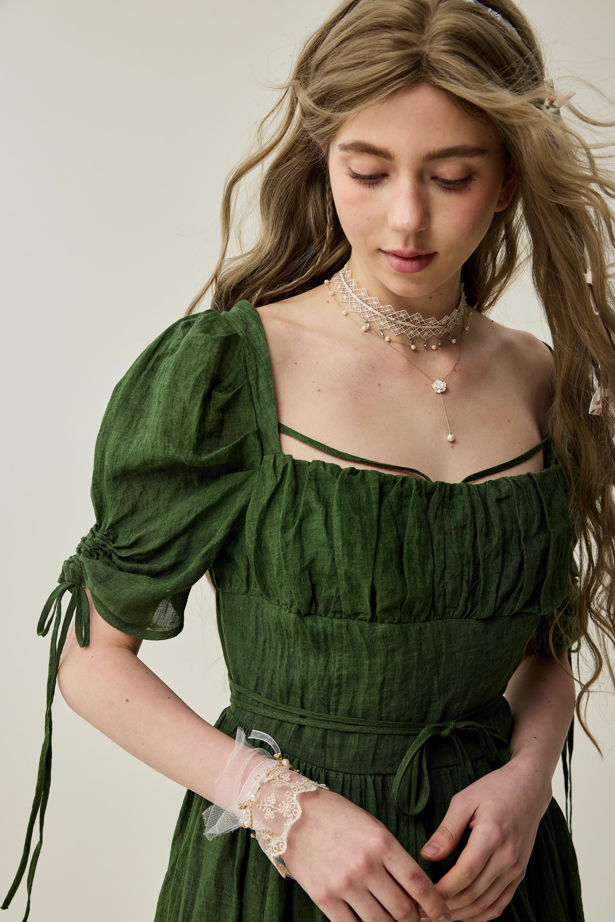 Monette 27 | Corset Linen Dress - Image 26