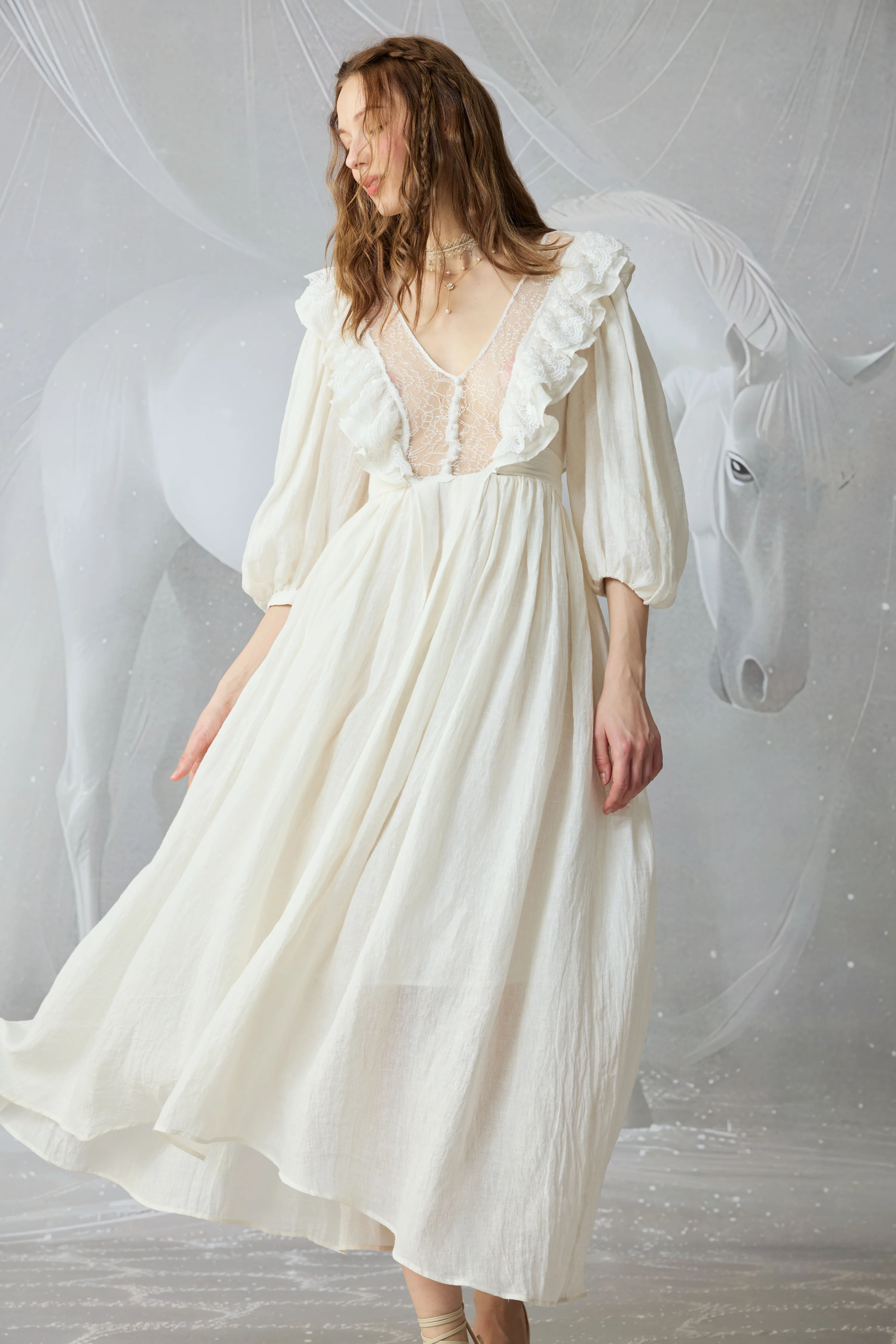 Moonlight 23| Puff Sleeved Linen Dress - Image 6