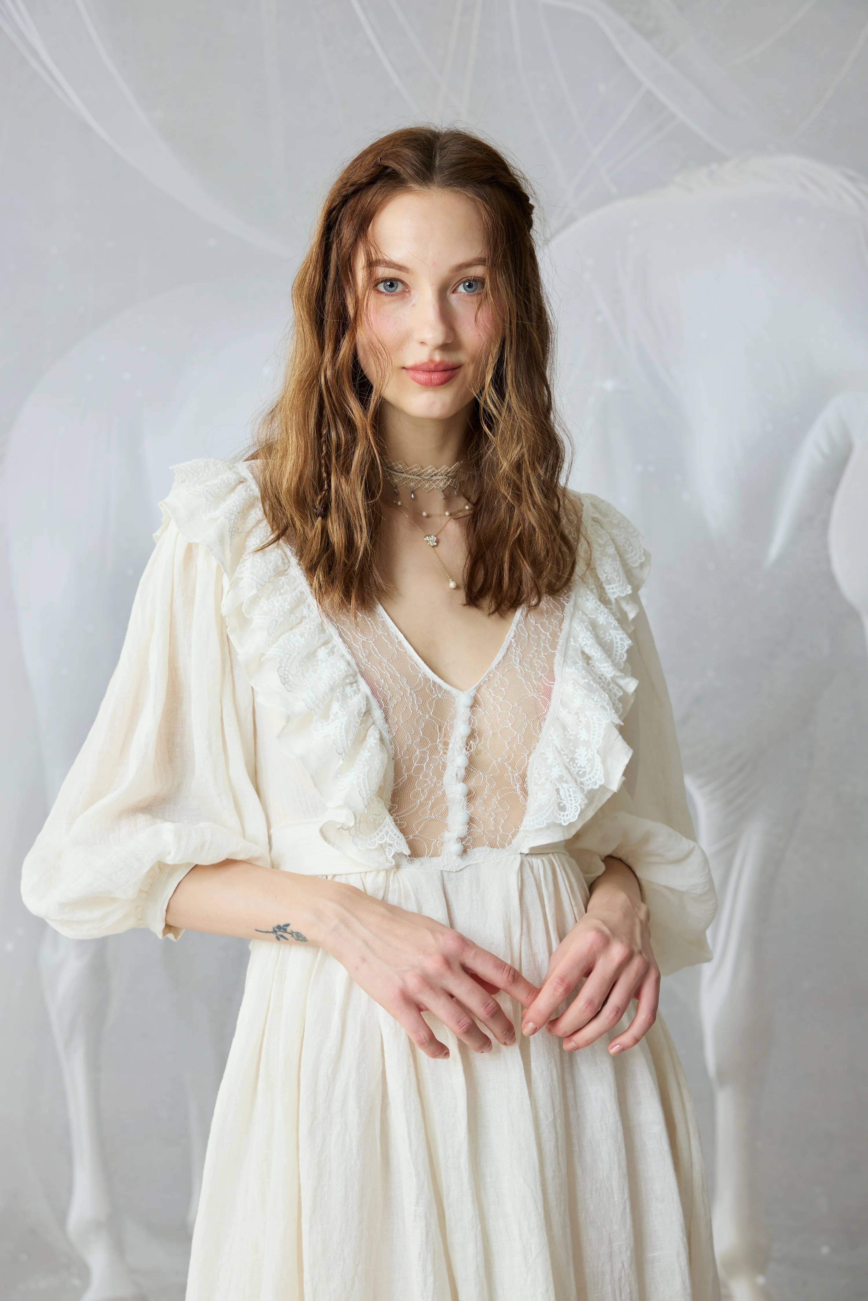 Moonlight 23| Puff Sleeved Linen Dress - Image 7