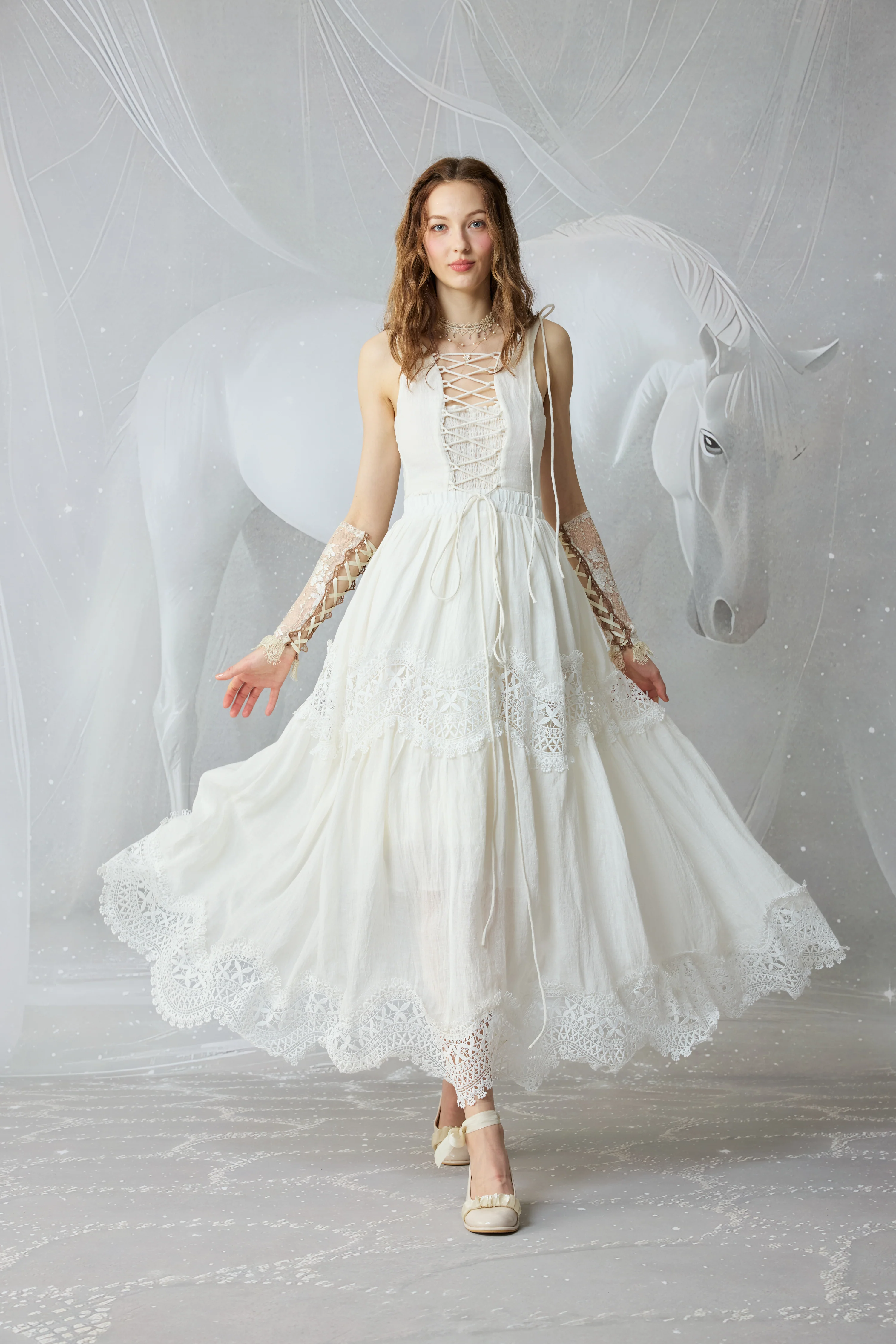 Moonstone 22 |Lace linen Maxi skirt - Image 5