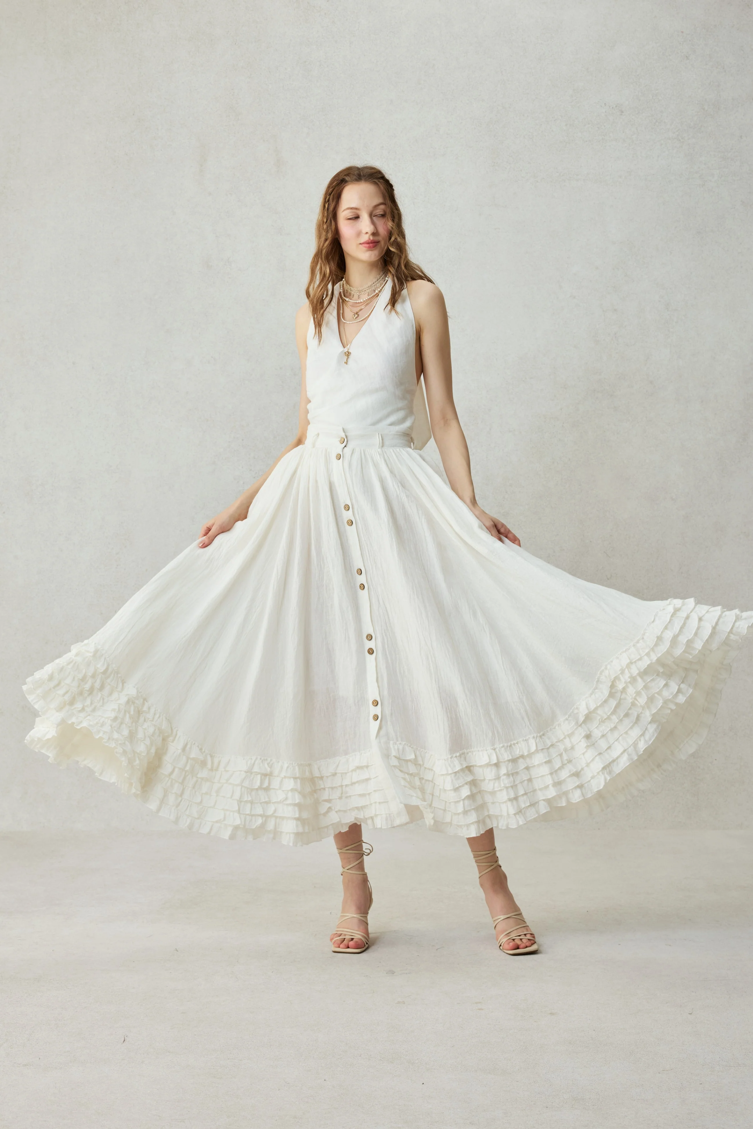 Muse 31 | Elegant halter linen blouse - Image 10