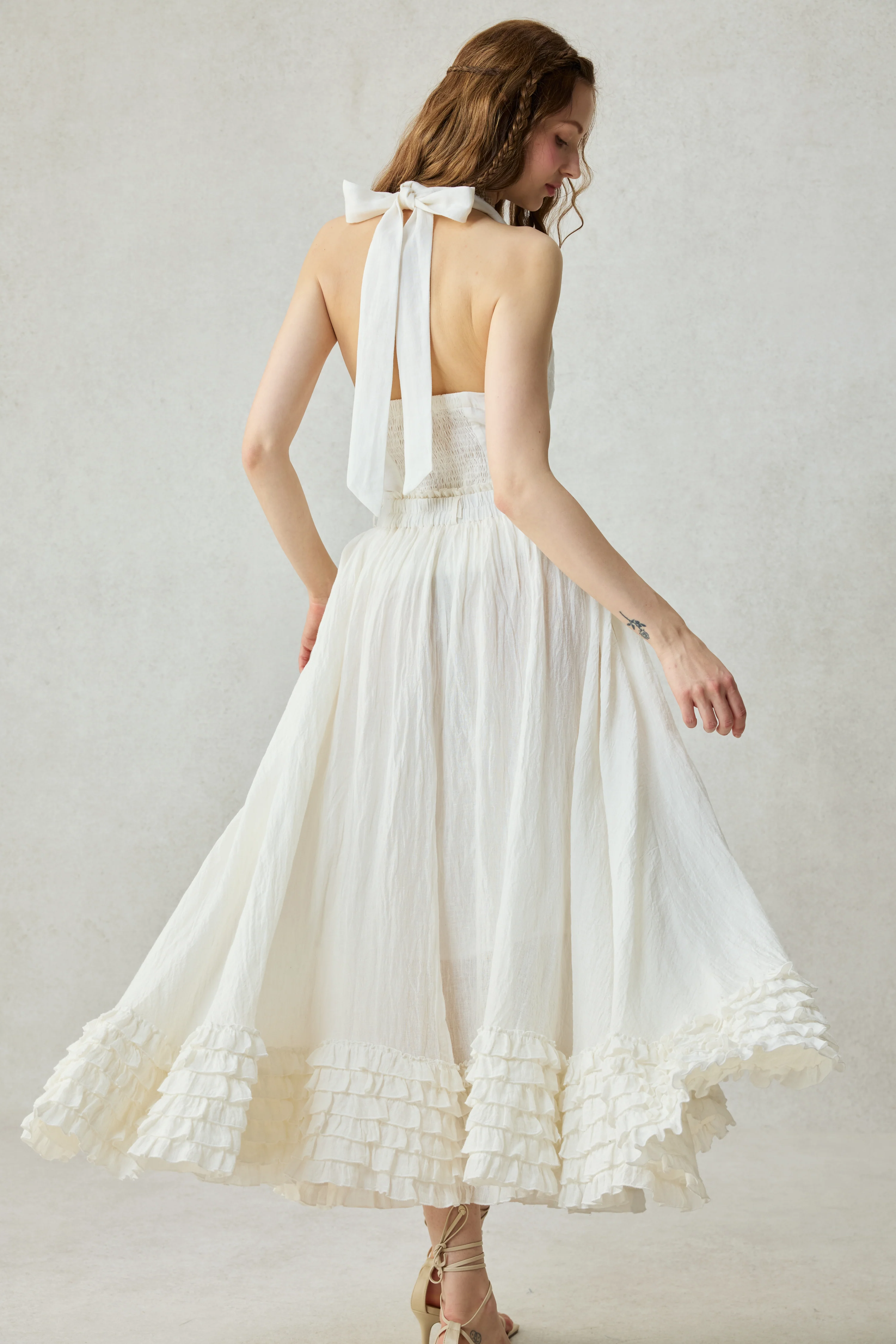 Muse 31 | Elegant halter linen blouse - Image 6