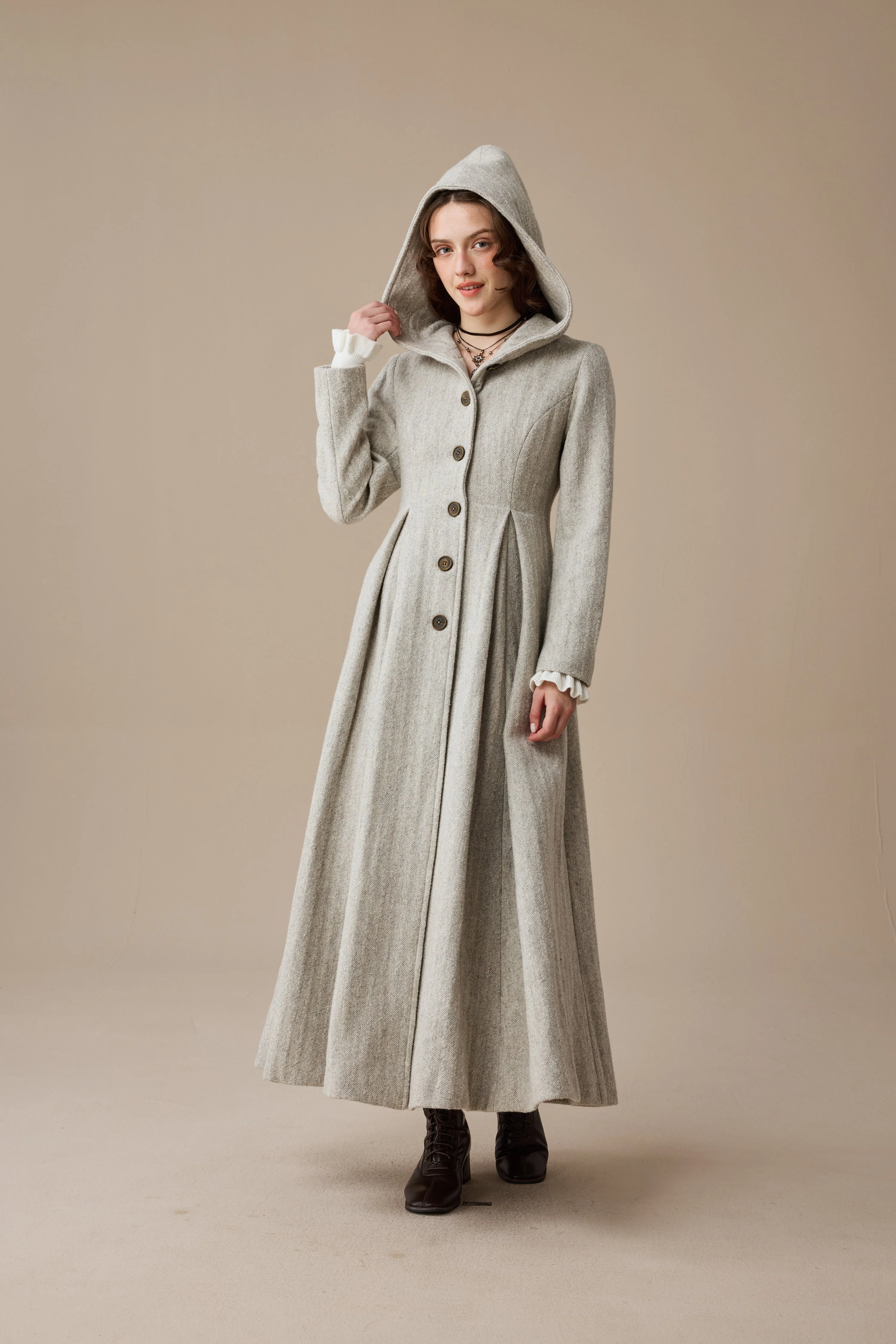 My Fair Lady 26 | Hooded Wool Coat - Image 11