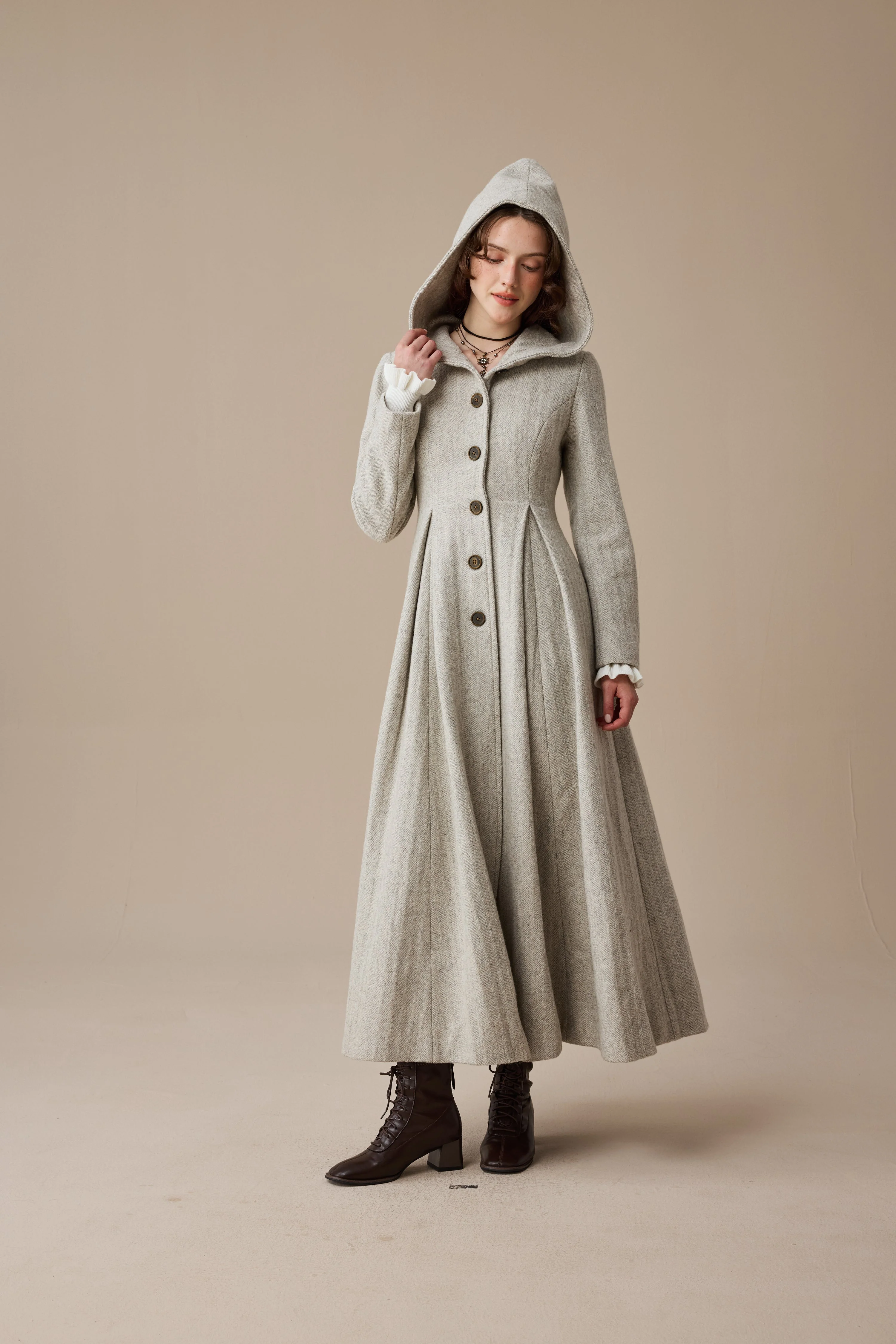 My Fair Lady 26 | Hooded Wool Coat - Image 10