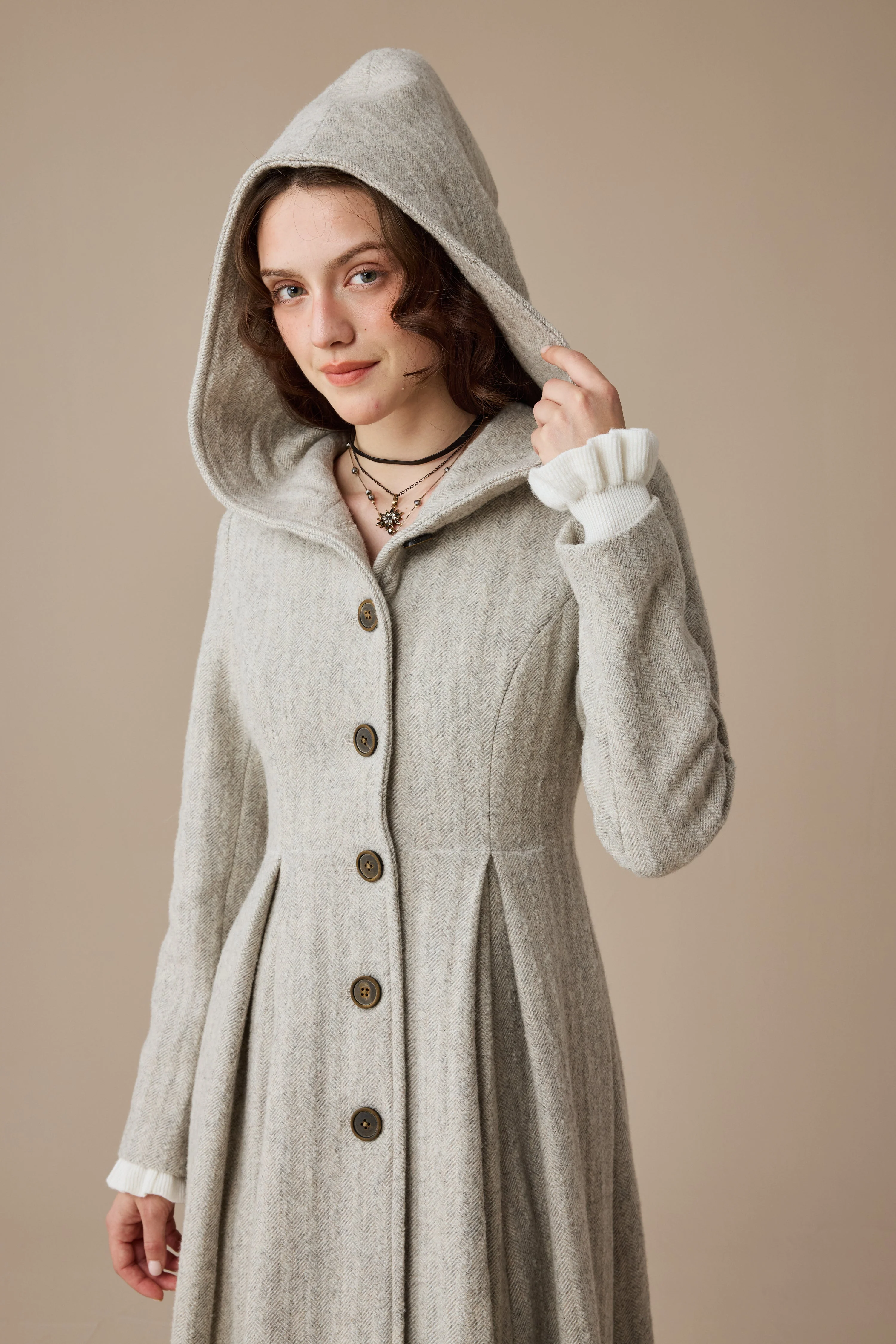 My Fair Lady 26 | Hooded Wool Coat - Image 11