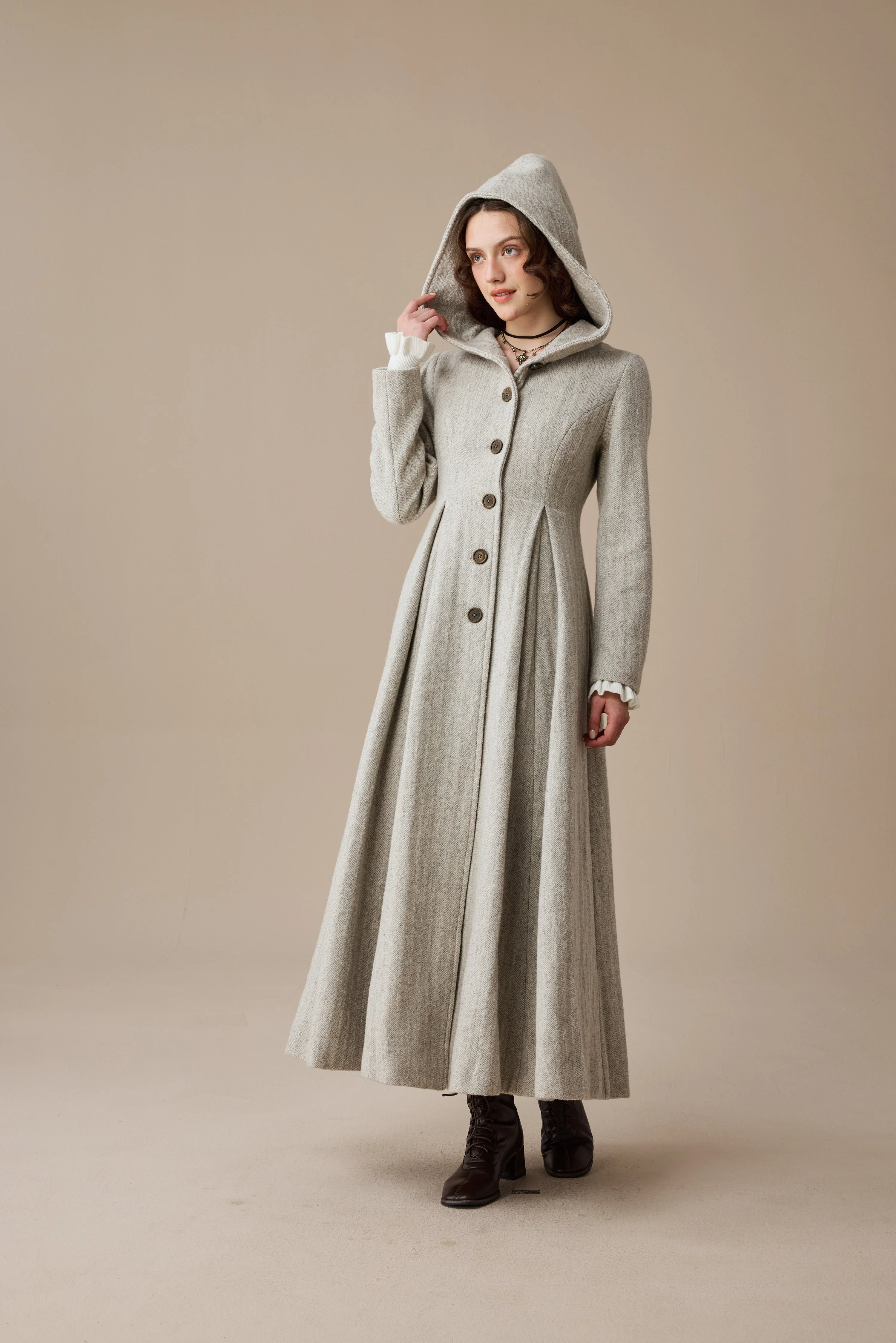 My Fair Lady 26 | Hooded Wool Coat - Image 5
