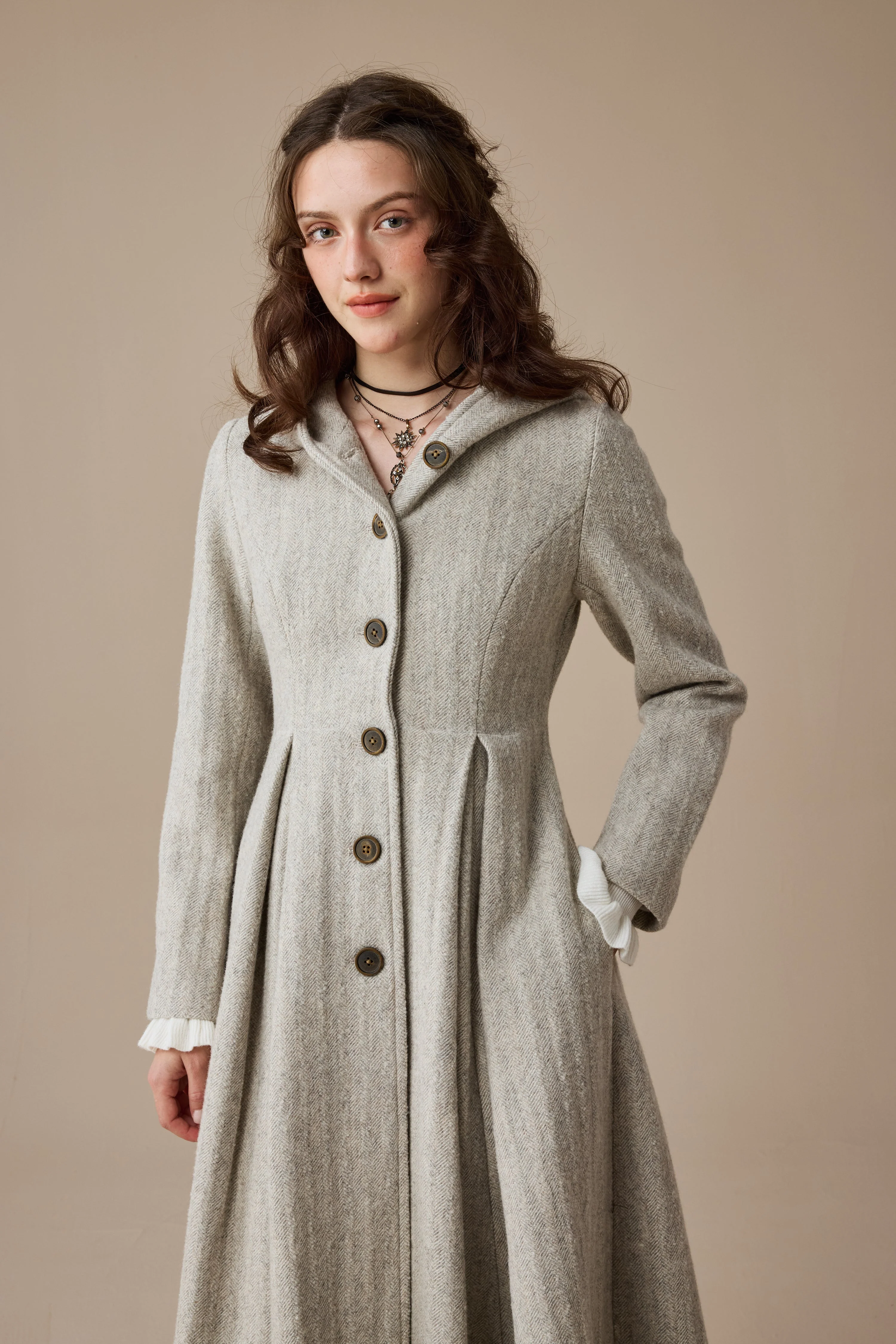 My Fair Lady 26 | Hooded Wool Coat - Image 7