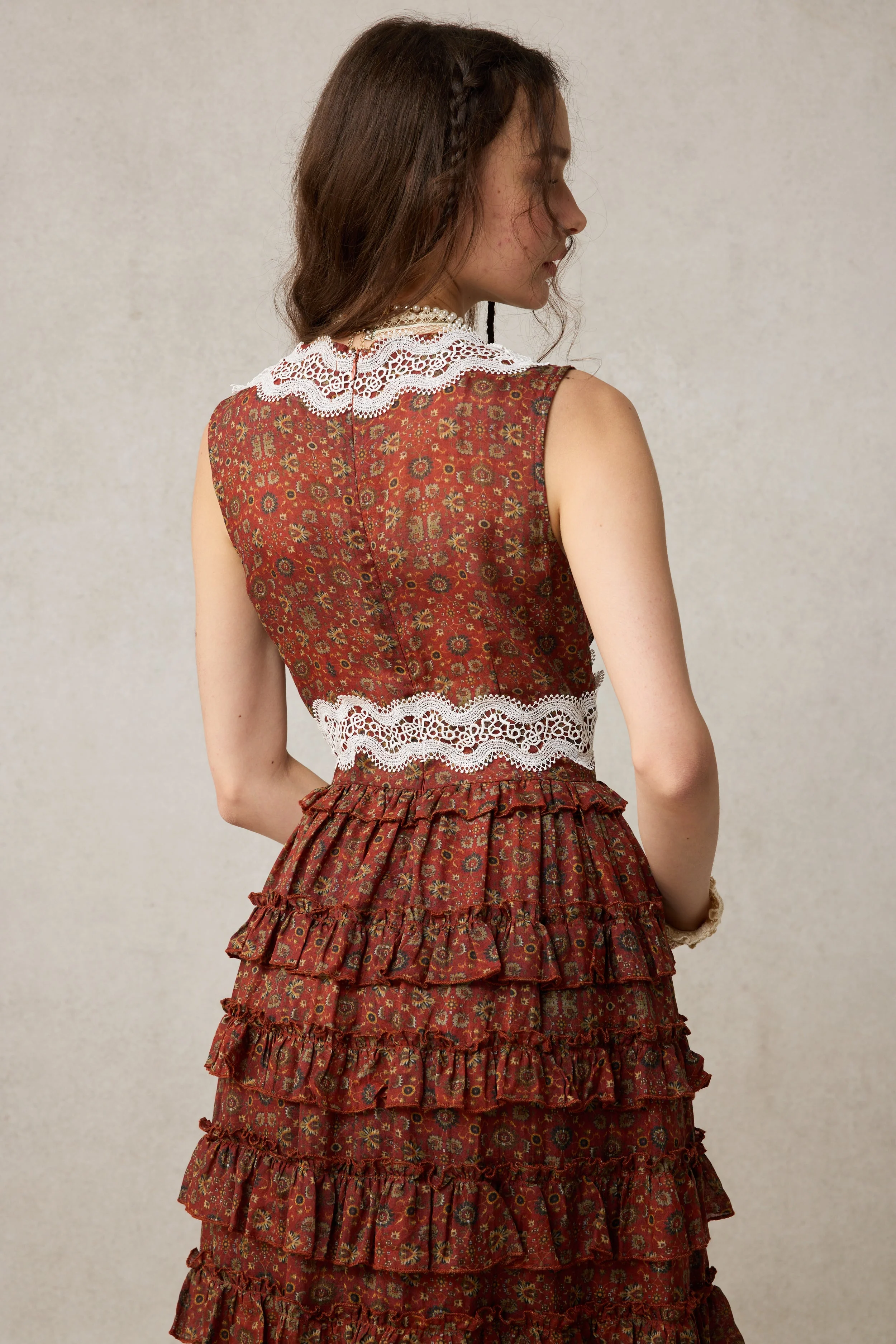 Nolita 28 |Lace & Linen Dress Gown （With Gift scarf) - Image 11