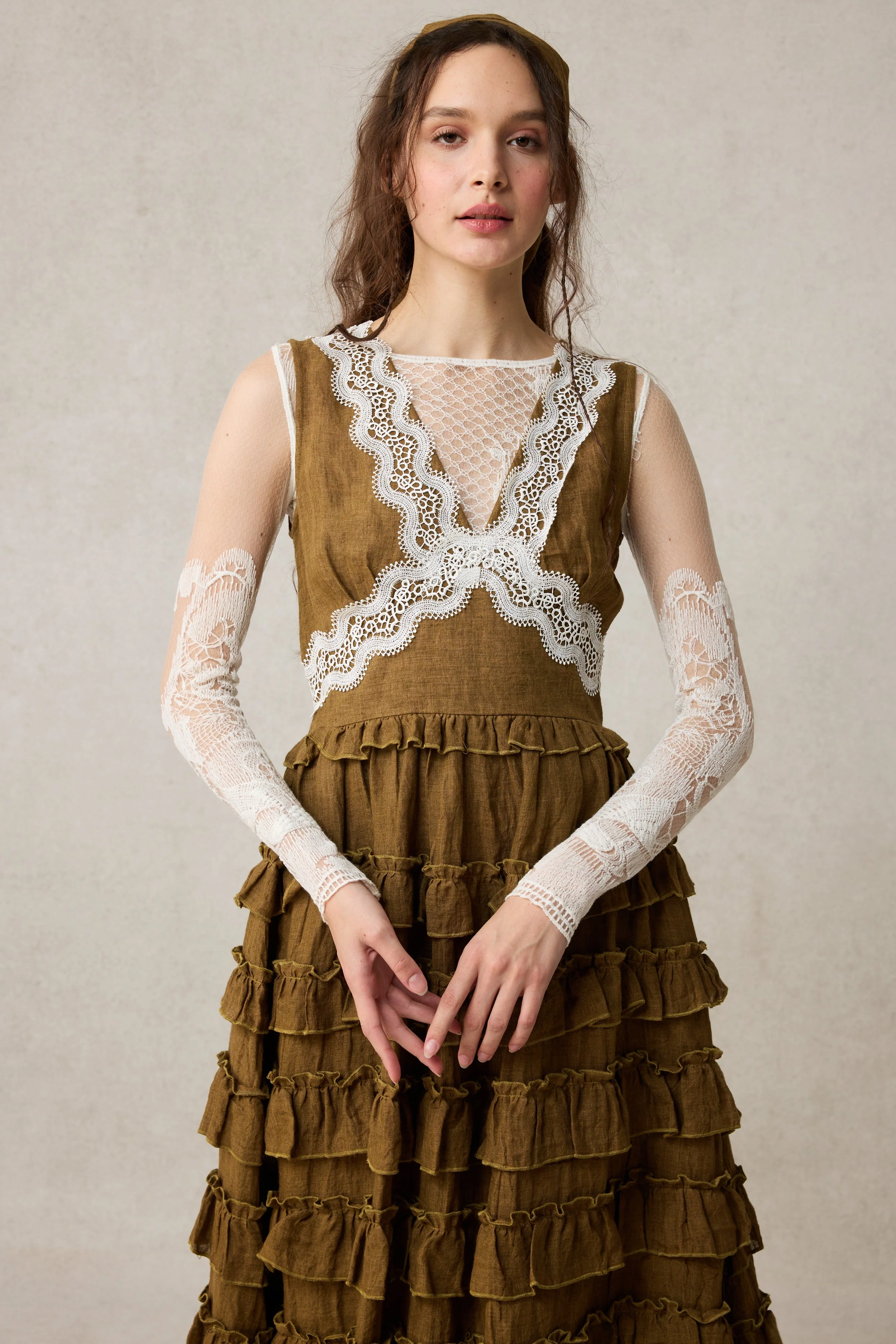Nolita 28 |Lace & Linen Dress Gown （With Gift scarf) - Image 18
