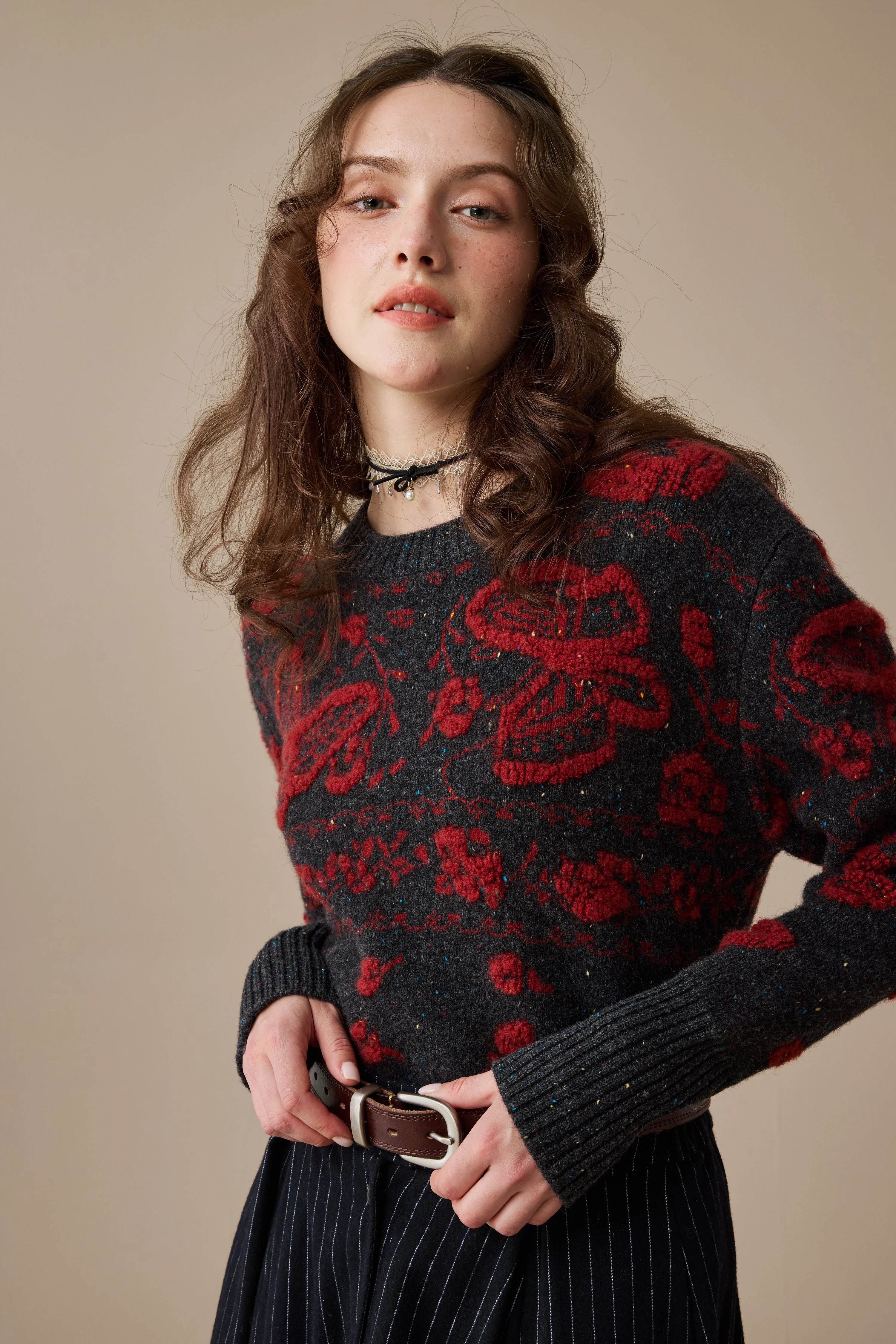 Nutcracker 24 |100% Wool Floral Jumper Sweater - Image 6