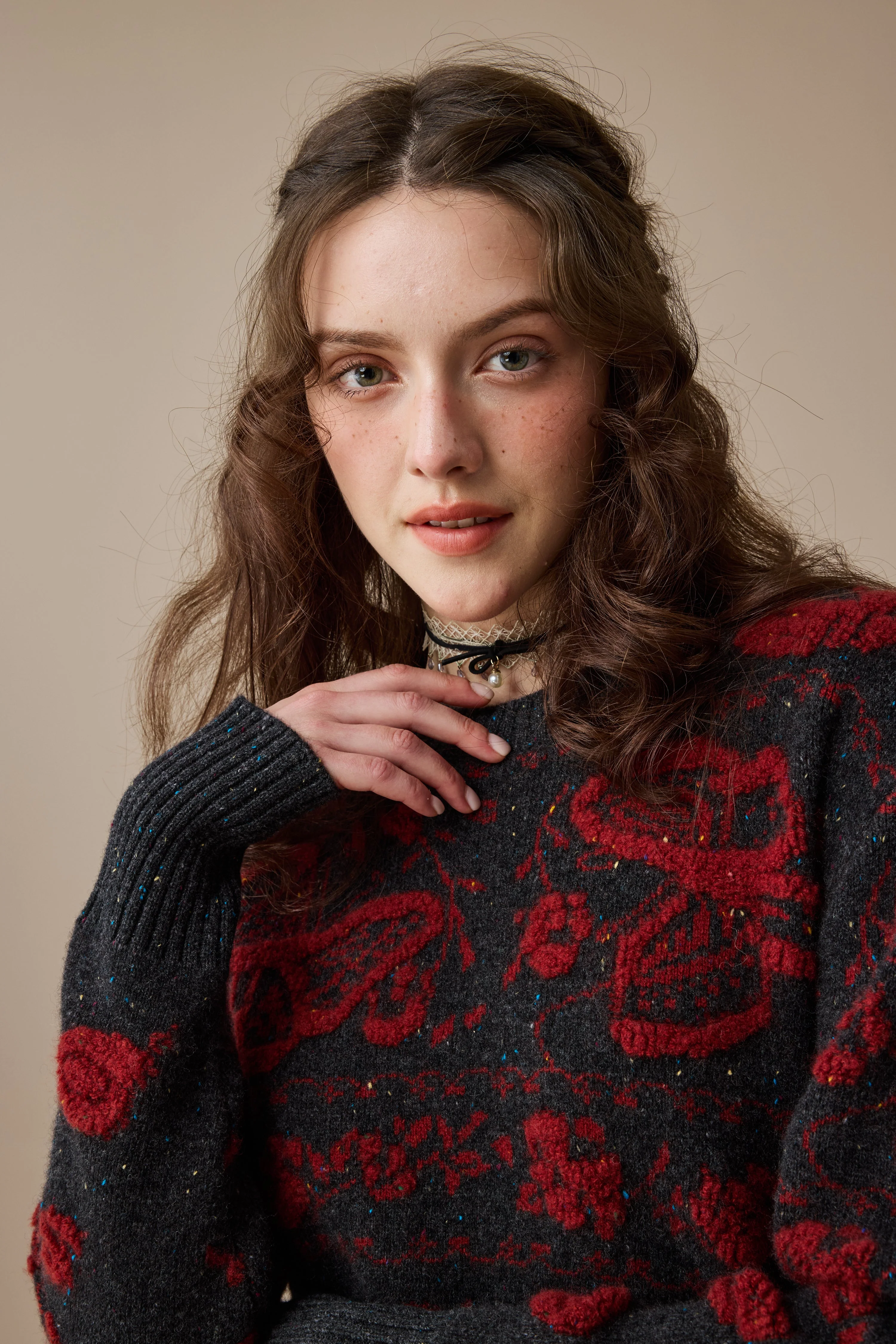 Nutcracker 24 |100% Wool Floral Jumper Sweater - Image 7