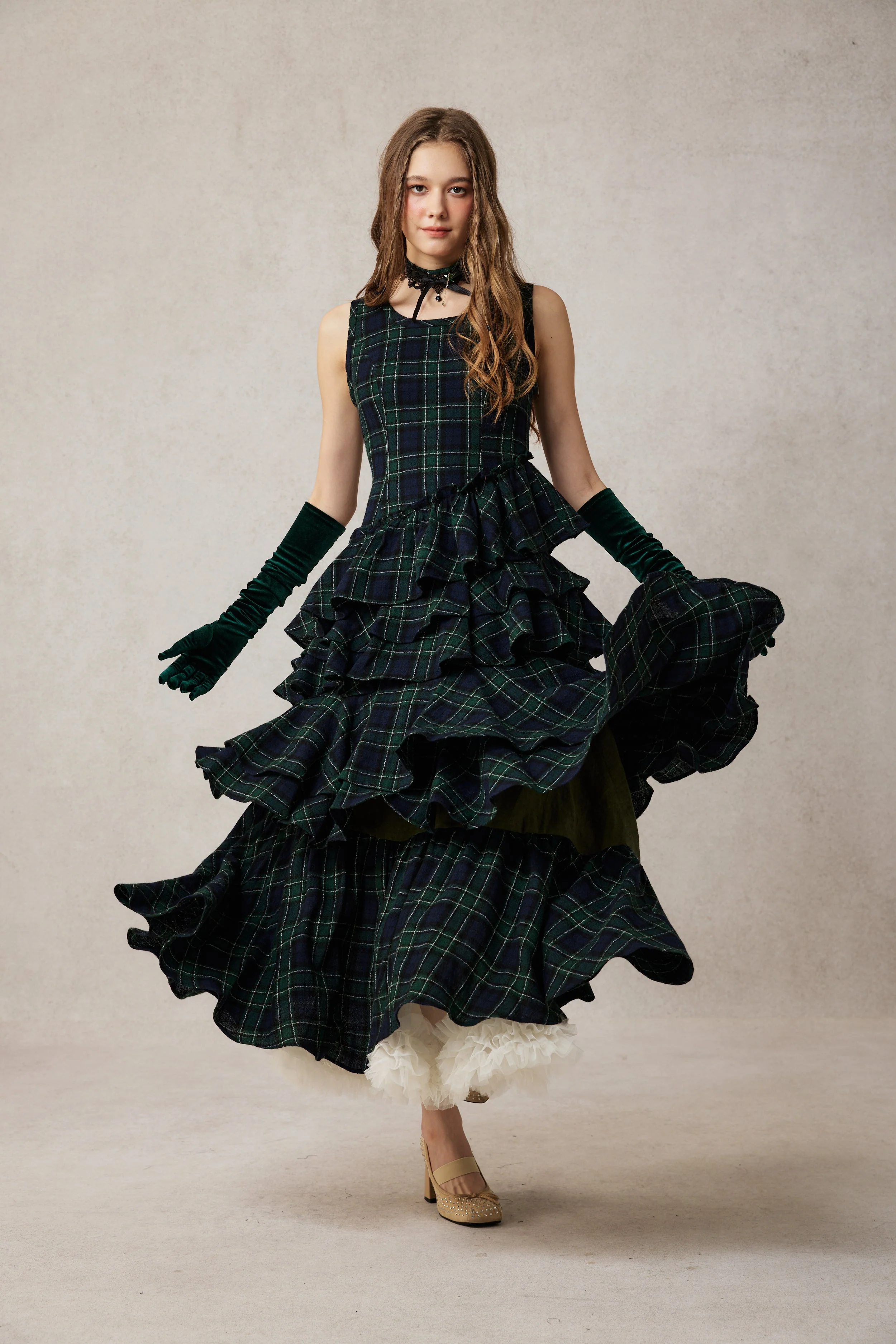 Offred 17 | 100% wool layered dress gown - Image 17