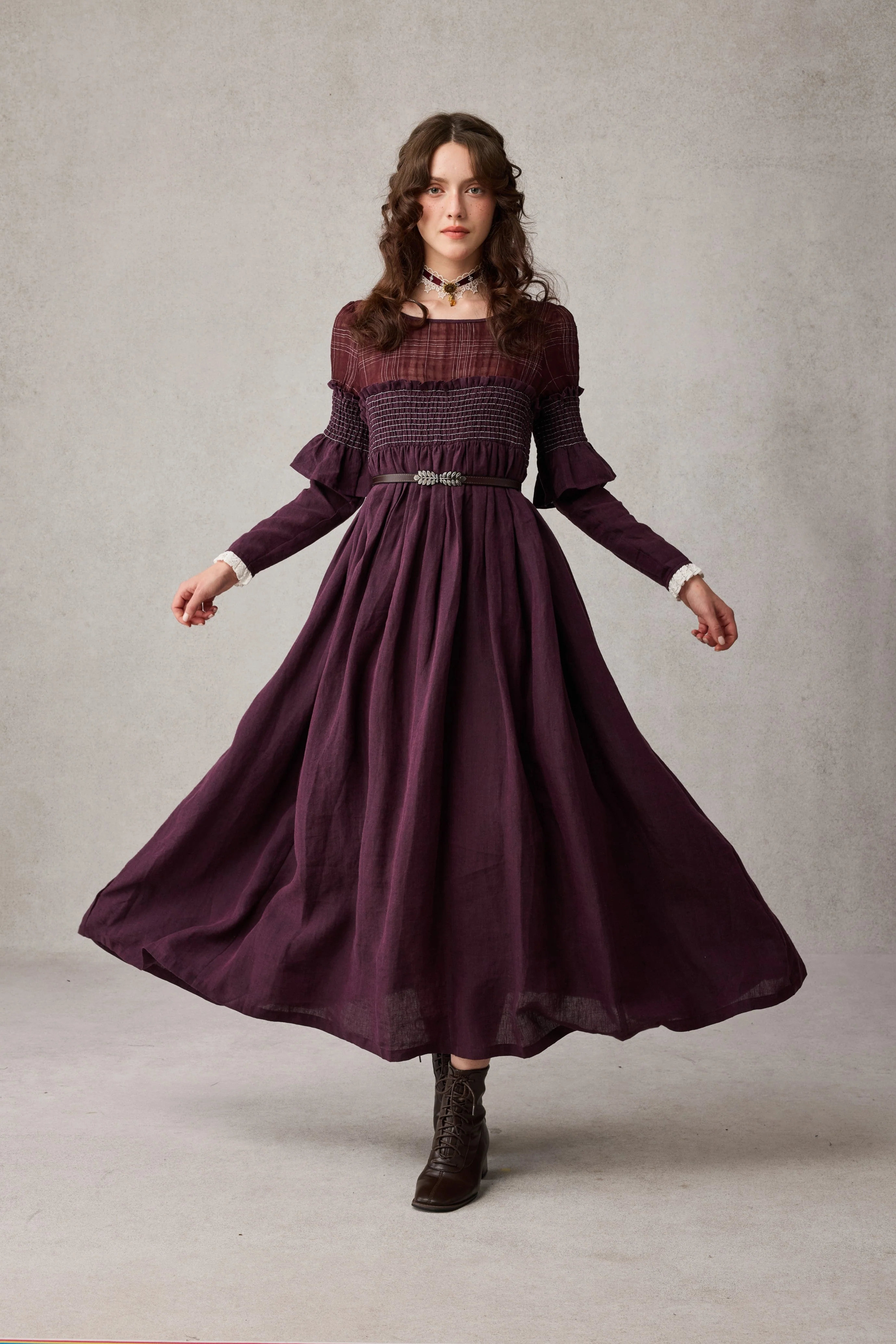 Orchid 19 |romantic linen gown - Image 15