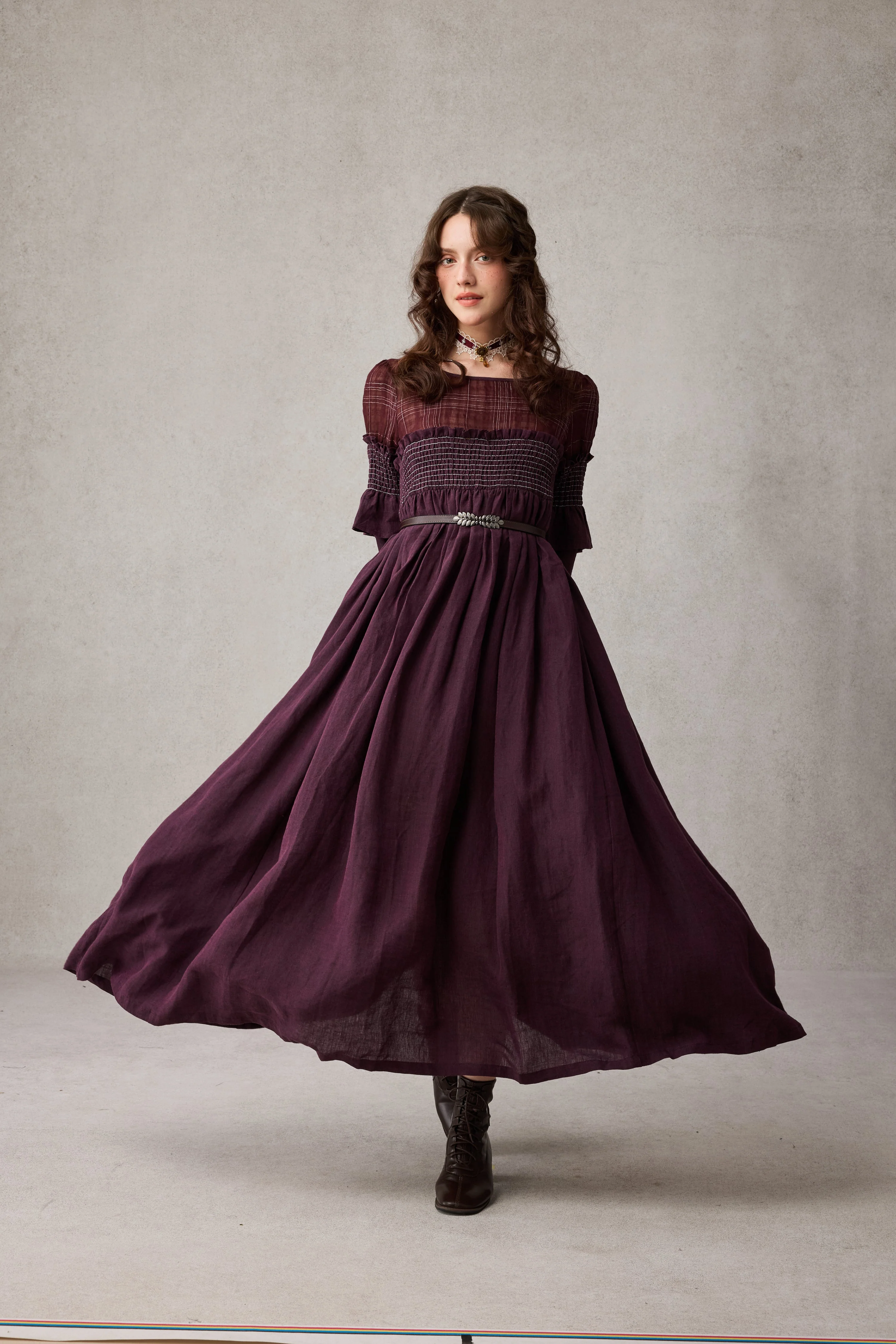 Orchid 19 |romantic linen gown - Image 14
