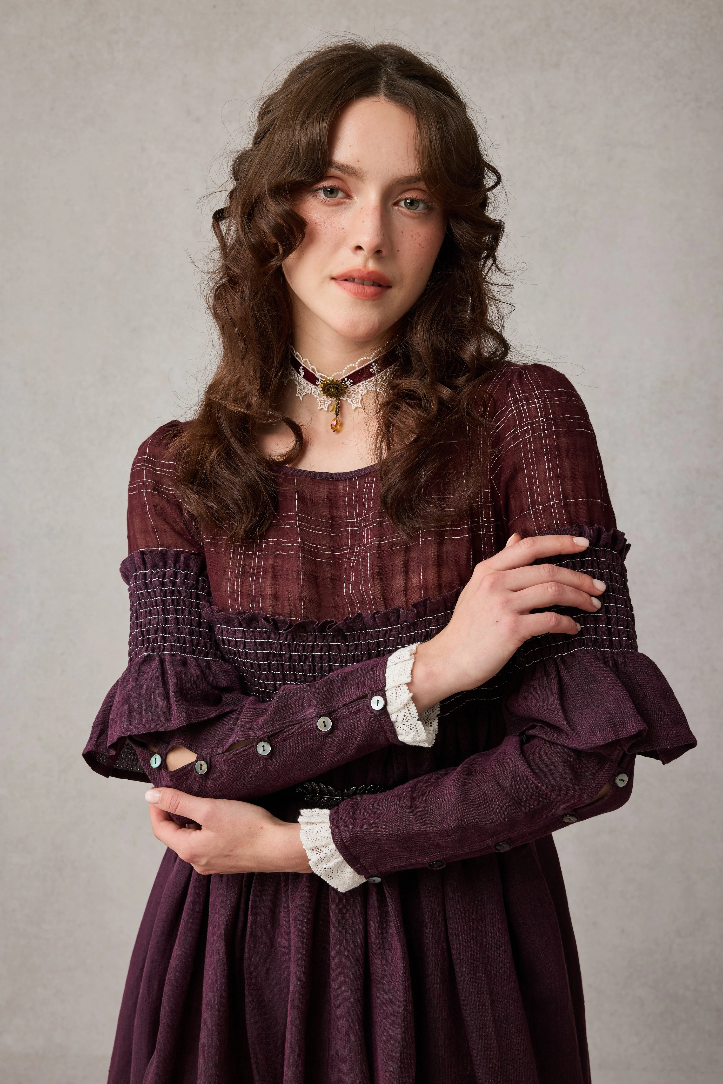 Orchid 19 |romantic linen gown - Image 3